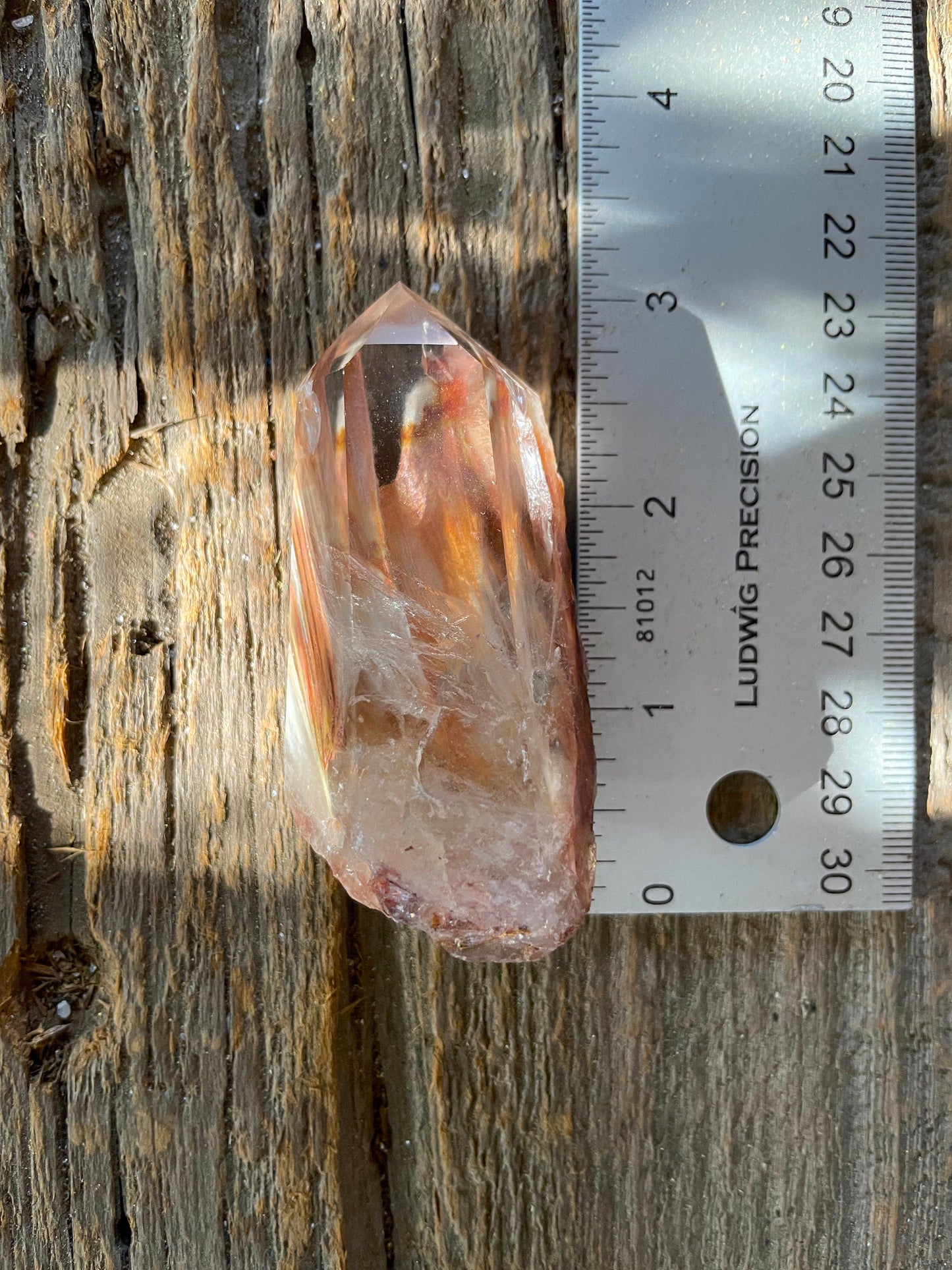 Rare Amphibole/Angel Phantom Quartz polished specimen 83.6g Crystal Mineral