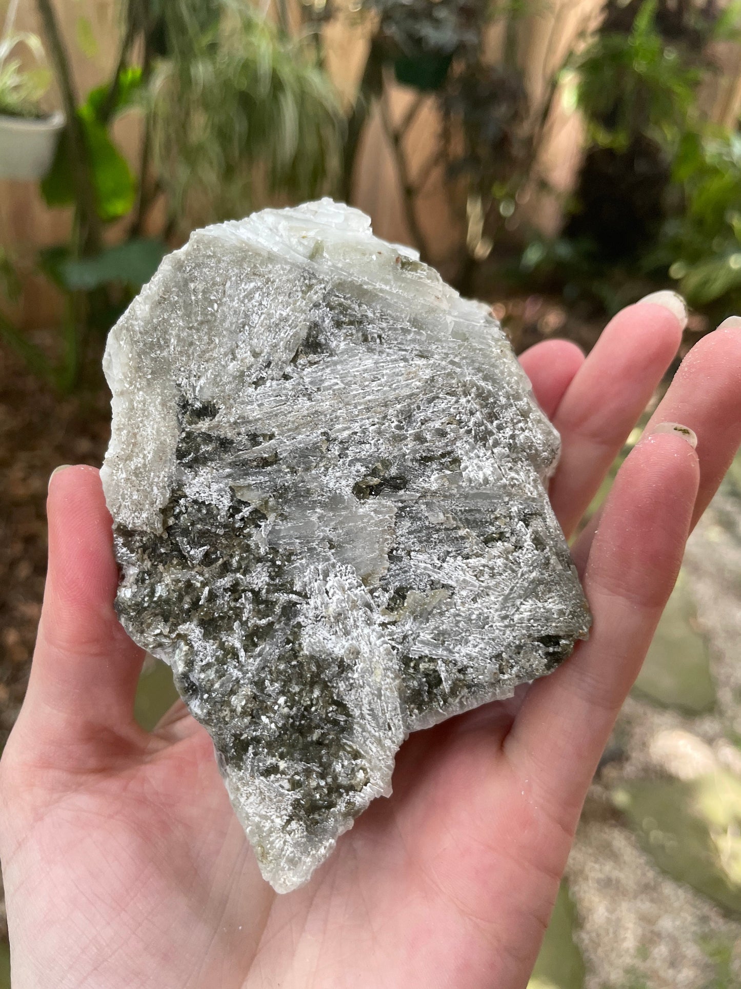 Albite Var Blue Cleavelandite With Druzy Quartz, Epidote and Purple Tourmaline  Specimen 370g from Minas Gerais Brazil