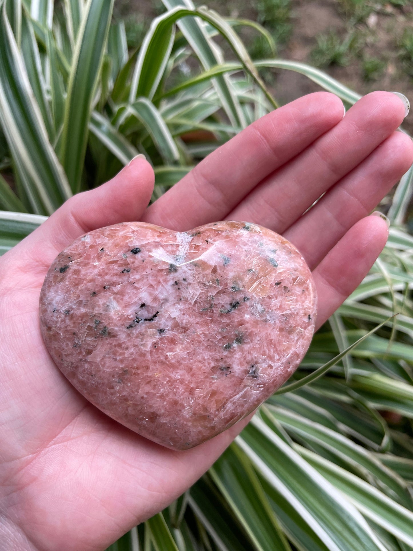 Lovely Orange Peach Calcite Heart Stone Madagascar 236g Mineral Crystal