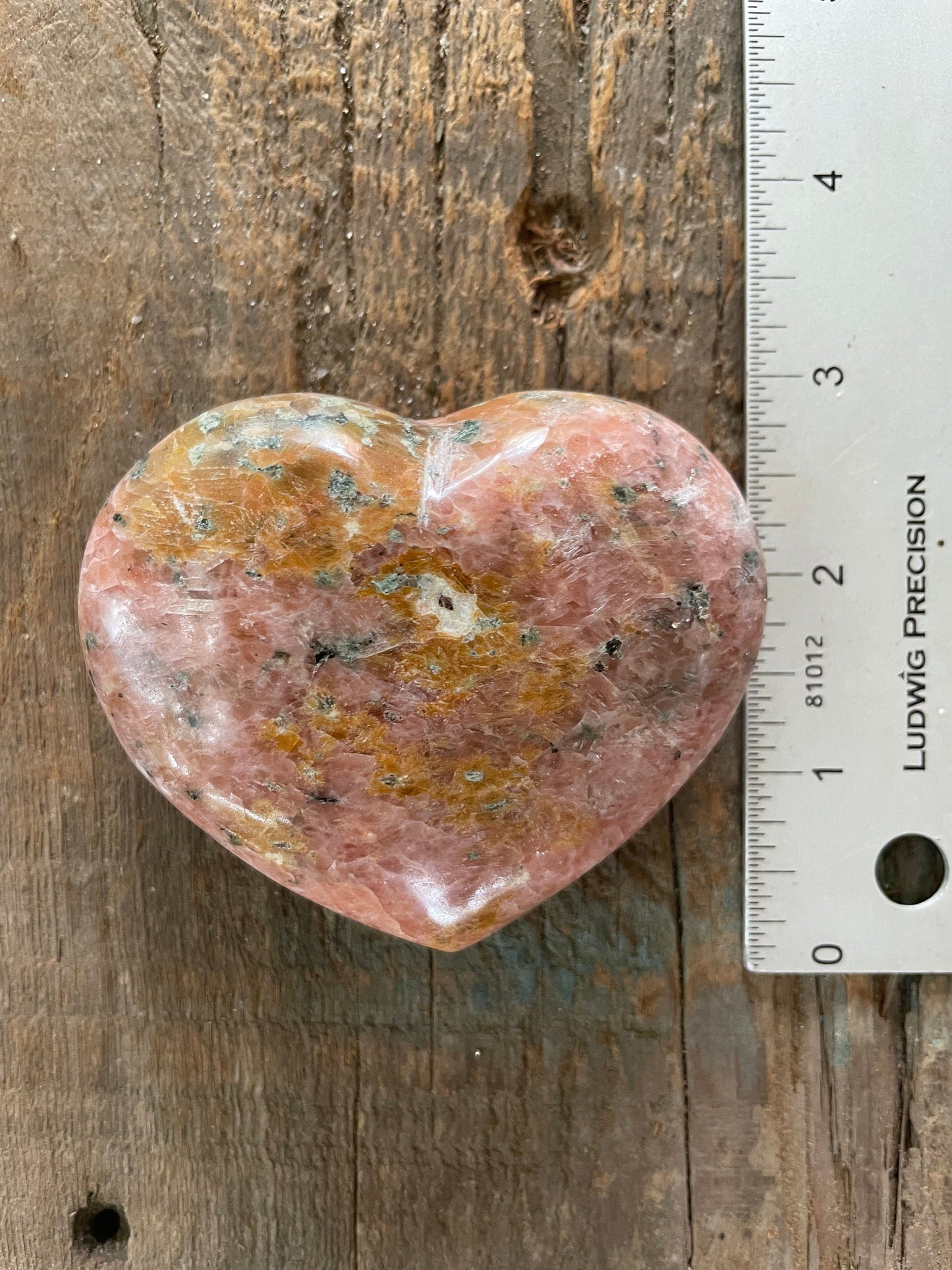 Lovely Orange Peach Calcite Heart Stone Madagascar 236g Mineral Crystal