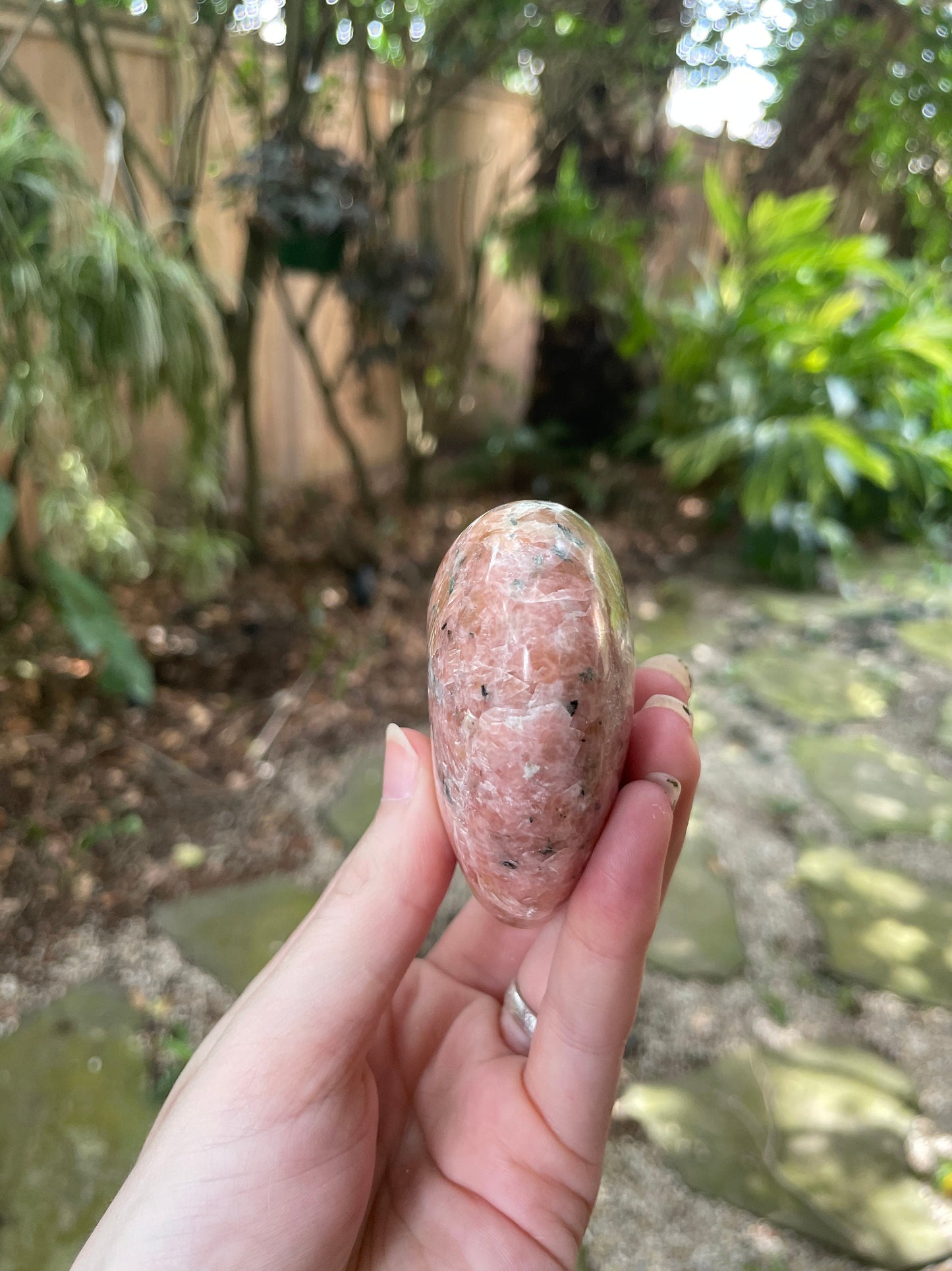 Lovely Orange Peach Calcite Heart Stone Madagascar 236g Mineral Crystal