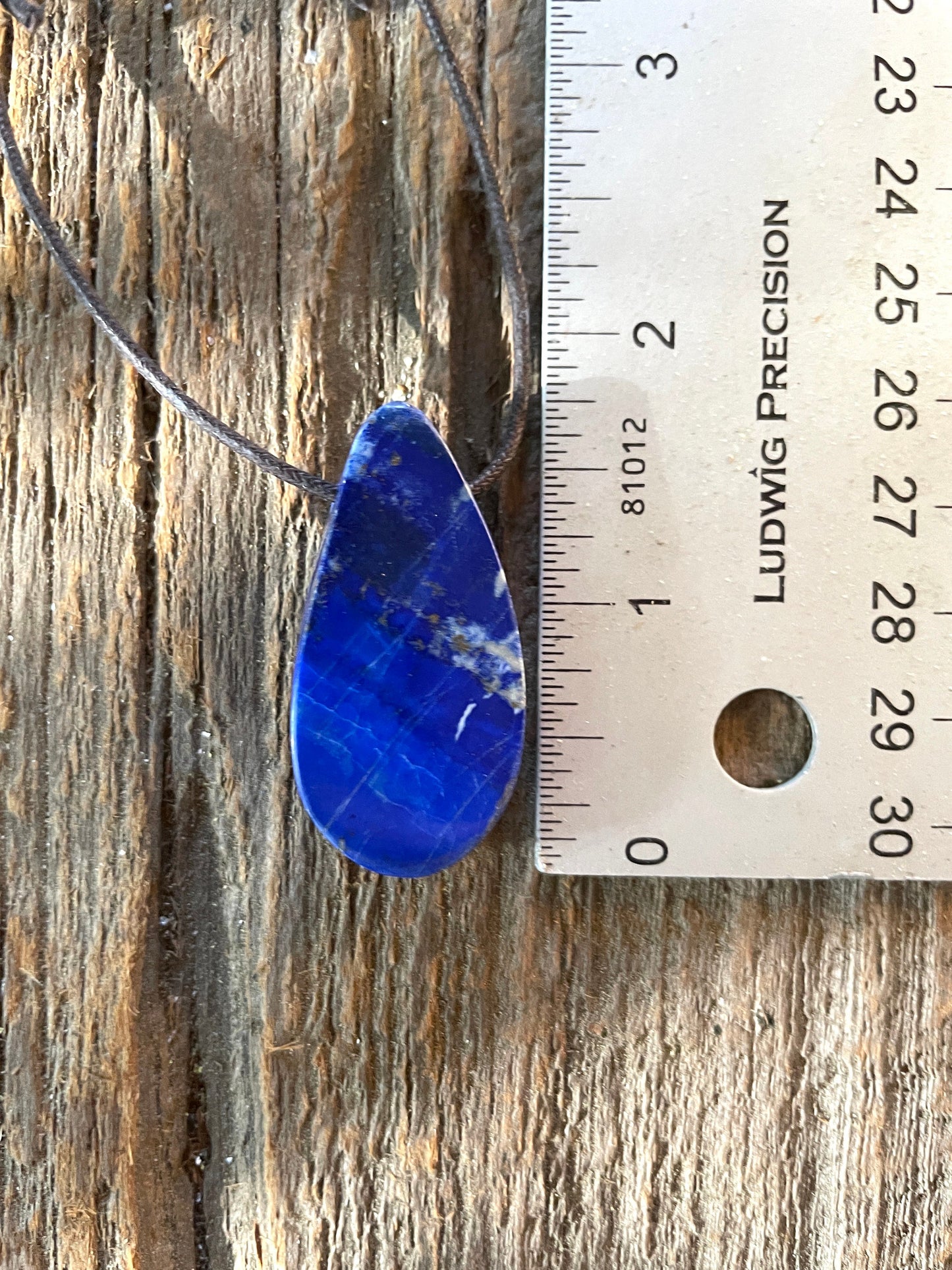 Half Polished and Hand Drilled Lapis Lazuli Pendant 44mm From Afghanistan Necklace