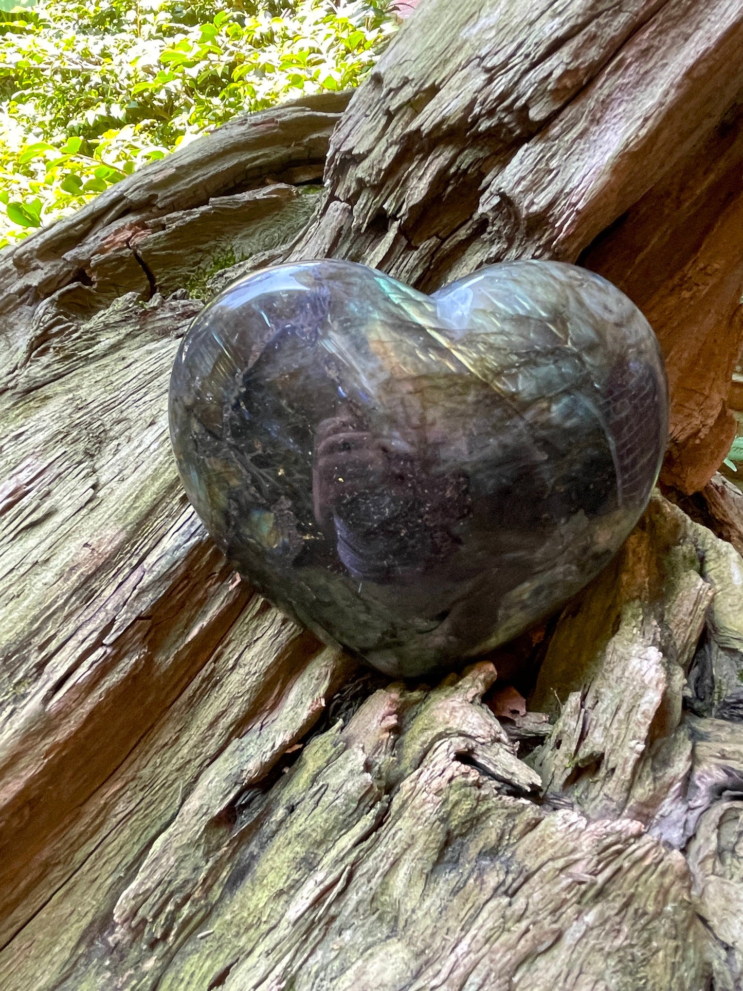 Lovely Large Polished Labradorite Heart 654g Specimen From Madagascar Lovely Flash