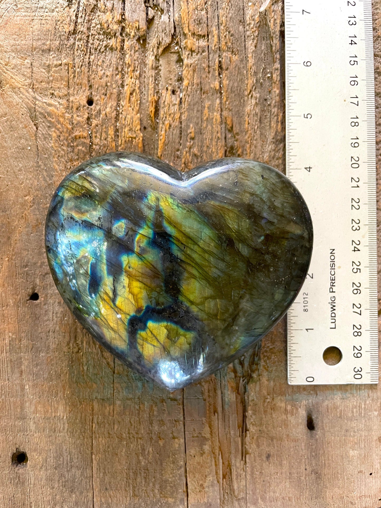 Lovely Large Polished Labradorite Heart 654g Specimen From Madagascar Lovely Flash