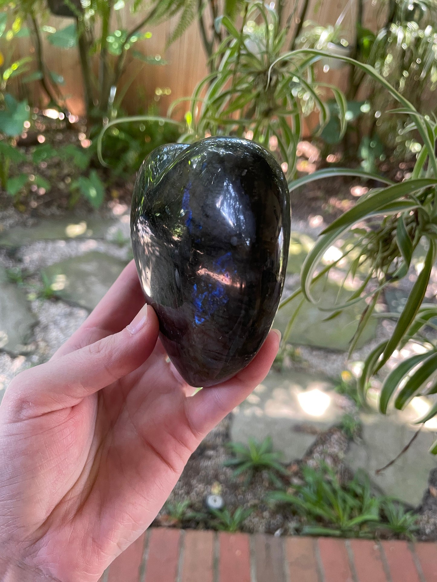 Lovely Large Polished Labradorite Heart 654g Specimen From Madagascar Lovely Flash