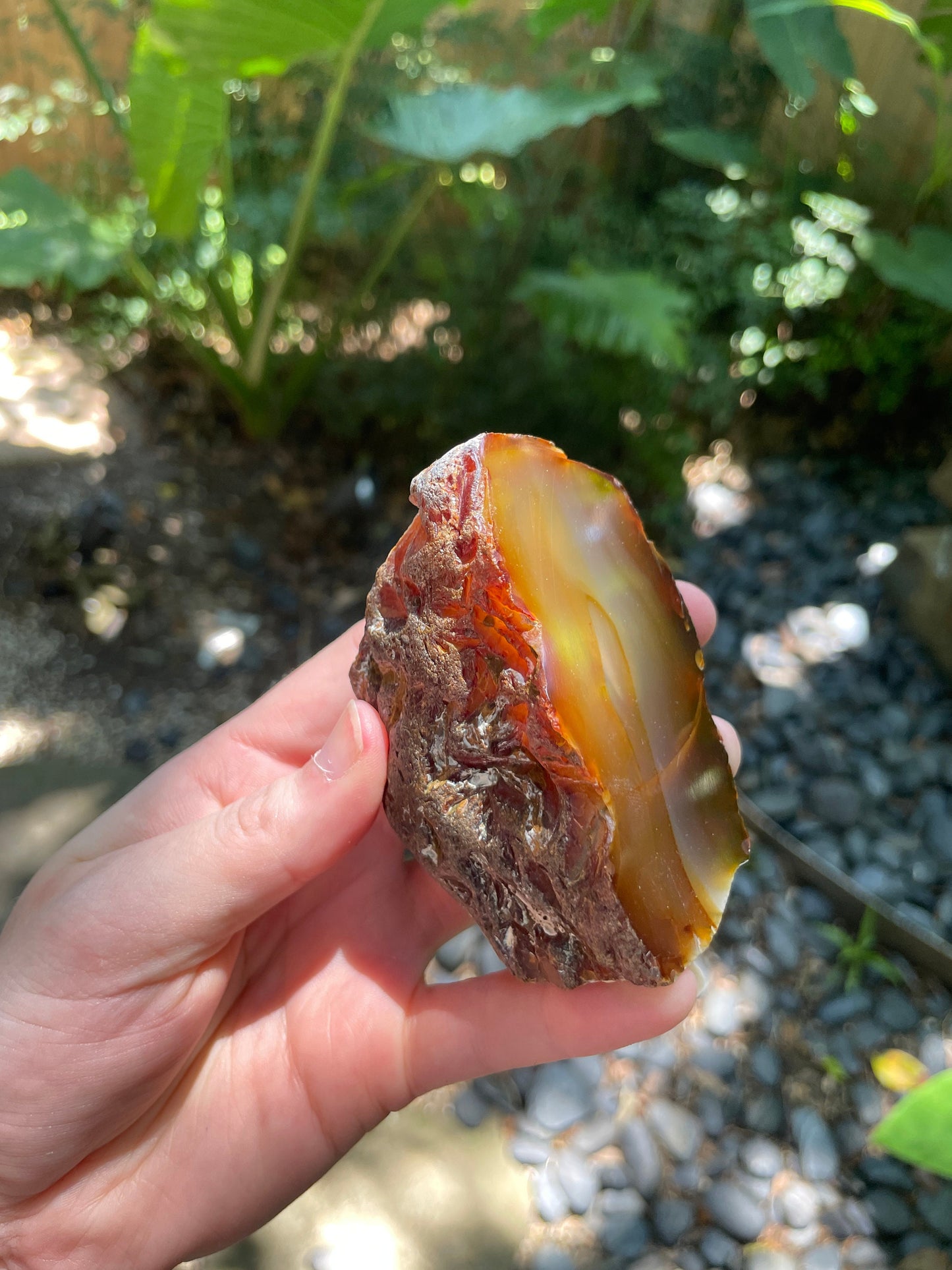 Beautiful Half Polished Cut Agate Specimen 228g From Brazil