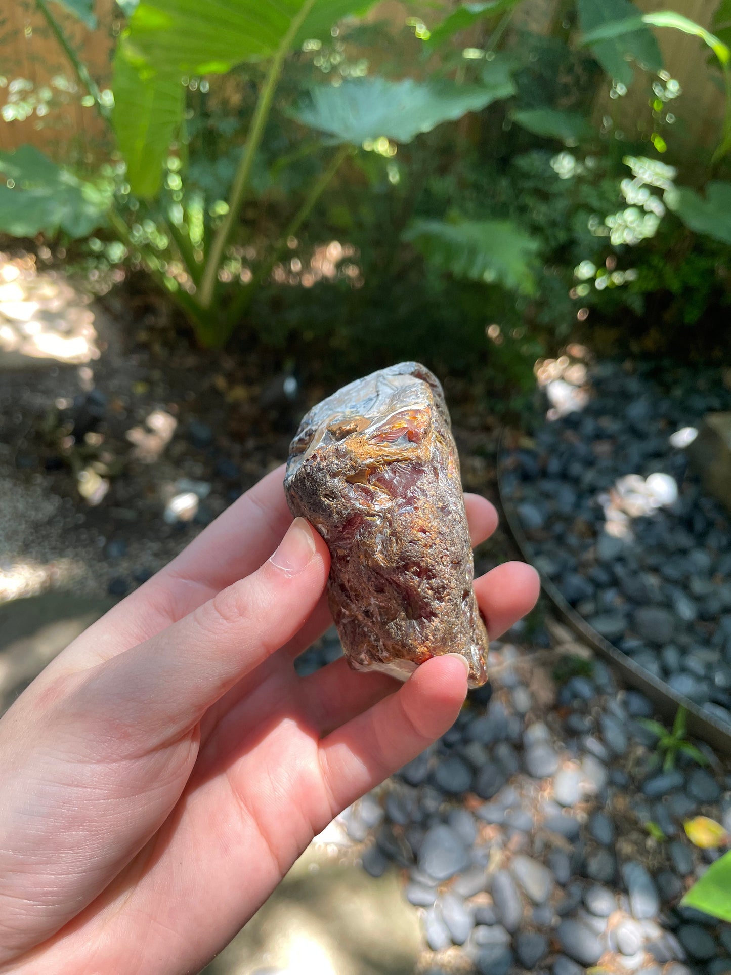 Beautiful Half Polished Cut Agate Specimen 228g From Brazil