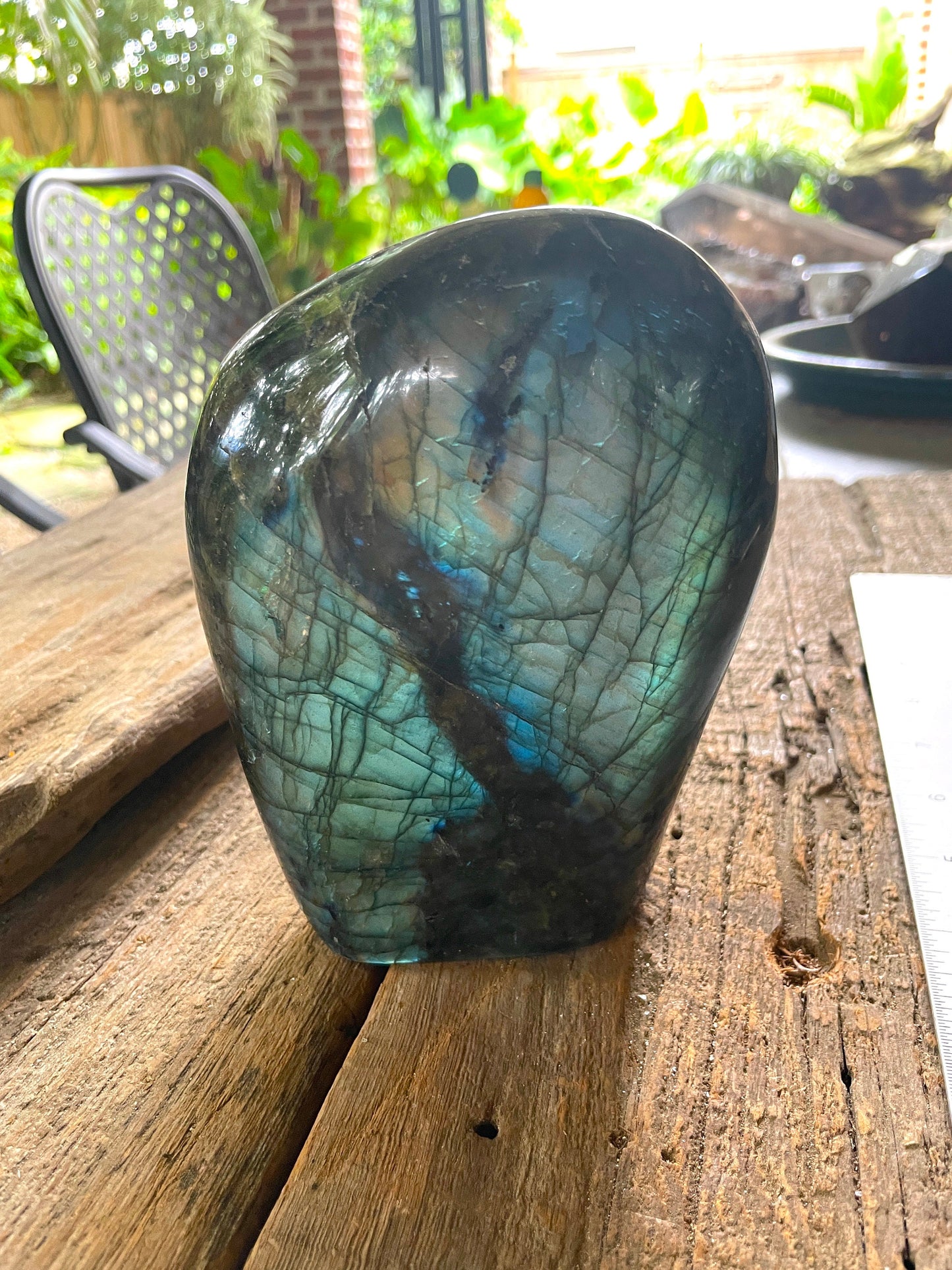 Polished Labradorite Freestanding Display Stone 1780g Specimen Great Flash Mineral Crystal