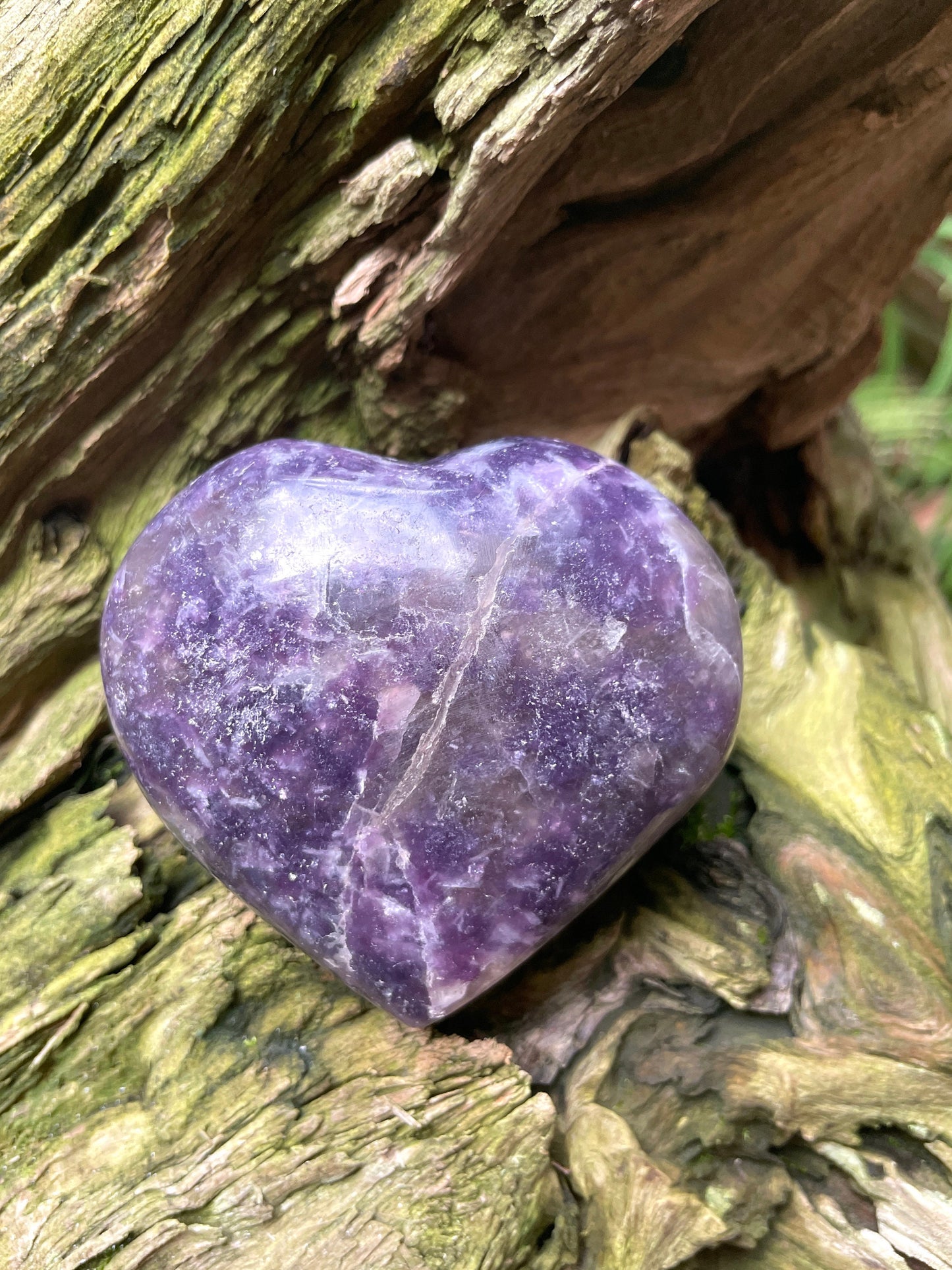 Polished Purple Lepidolite Heart Stone Specimen 338gg From Madagascar Minerals Crystals