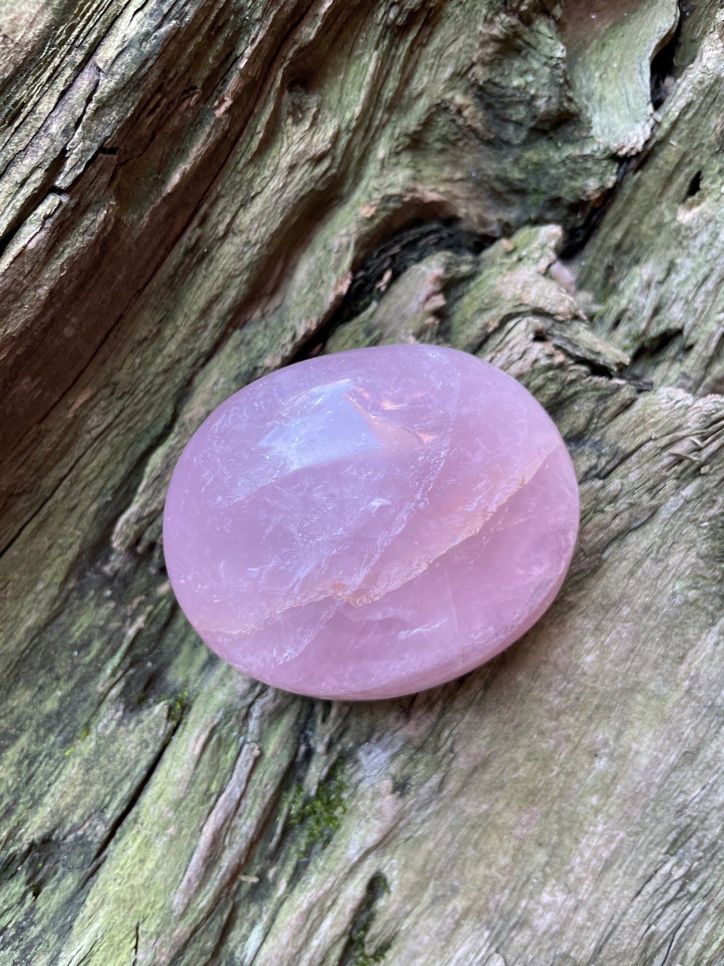 Polished Rose Quartz Palm Stone From Madagascar 212g Specimen Mineral Crystal