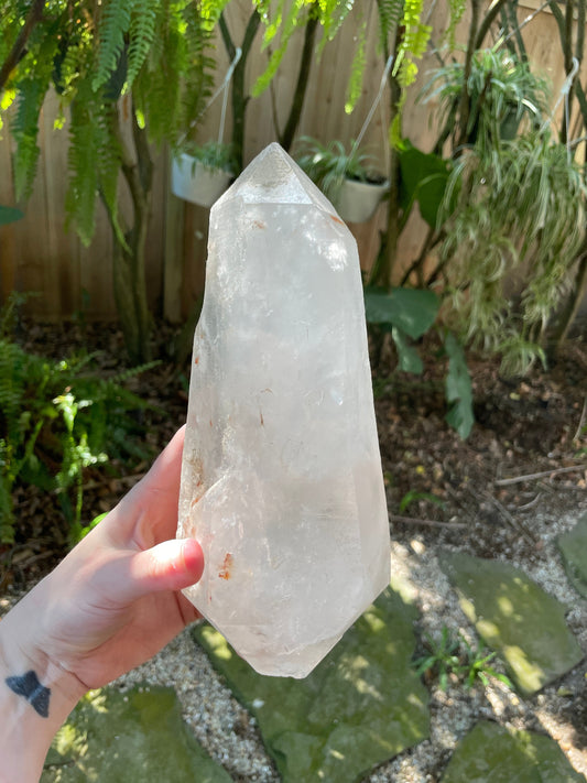 Large Double Terminated Quartz Point 2116g 4lbs 10.6oz With Hematite From Minas Gerais Brazil Specimen Mineral Crystal