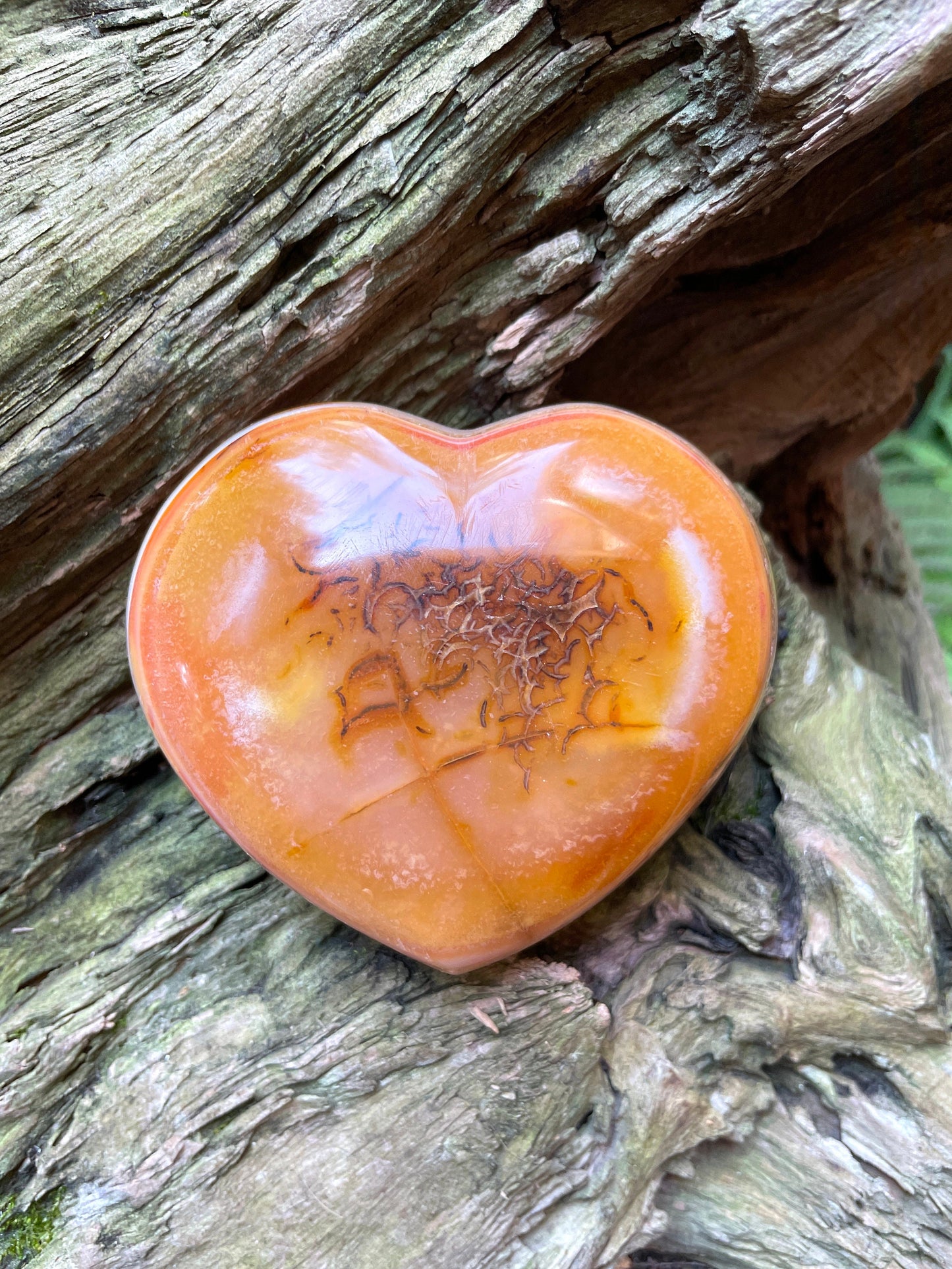 Large Carnelian Polished  Heart Stone Specimen 532g From Madagascar Mineral Crystal