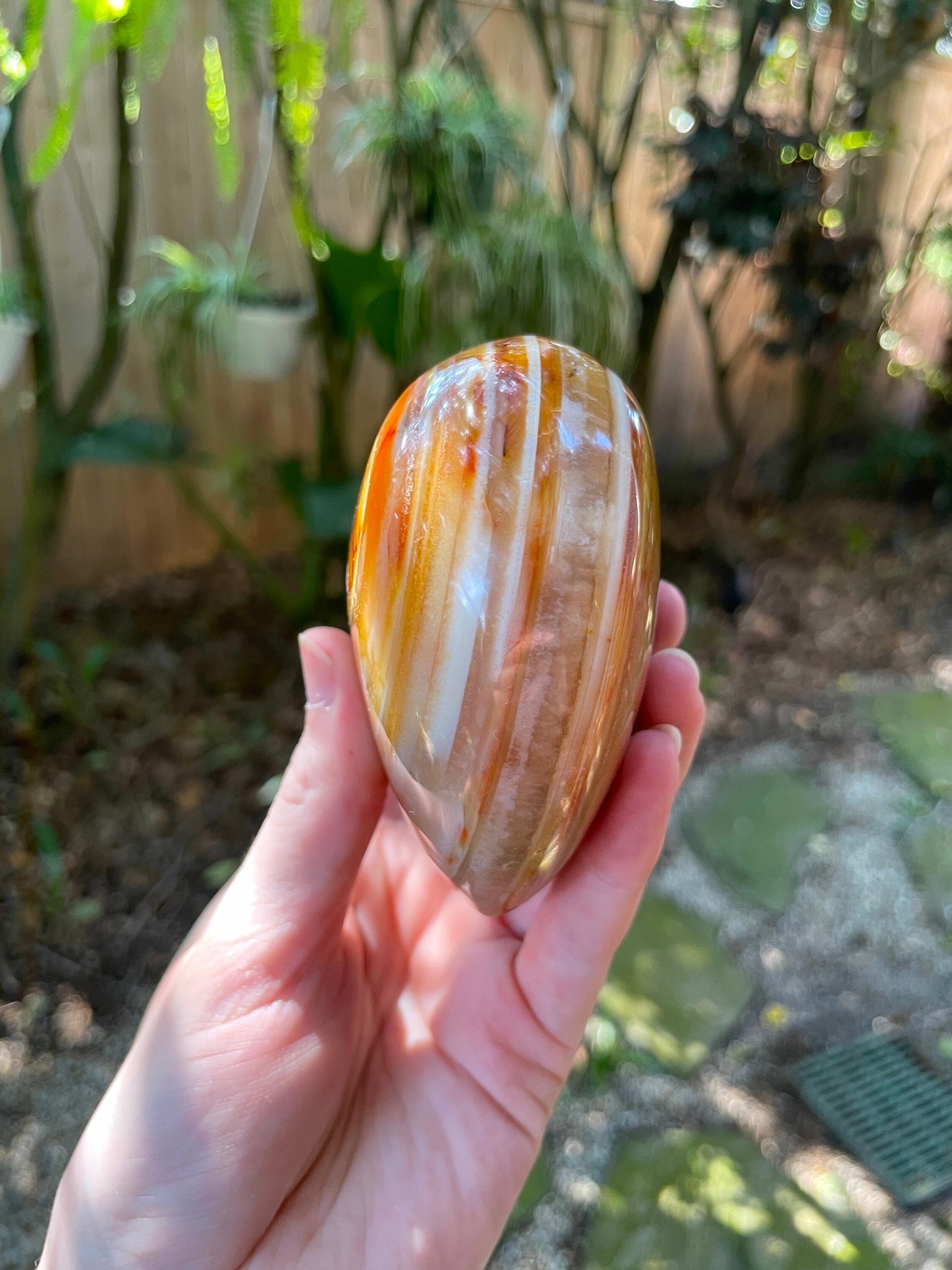 Large Carnelian Polished  Heart Stone Specimen 532g From Madagascar Mineral Crystal