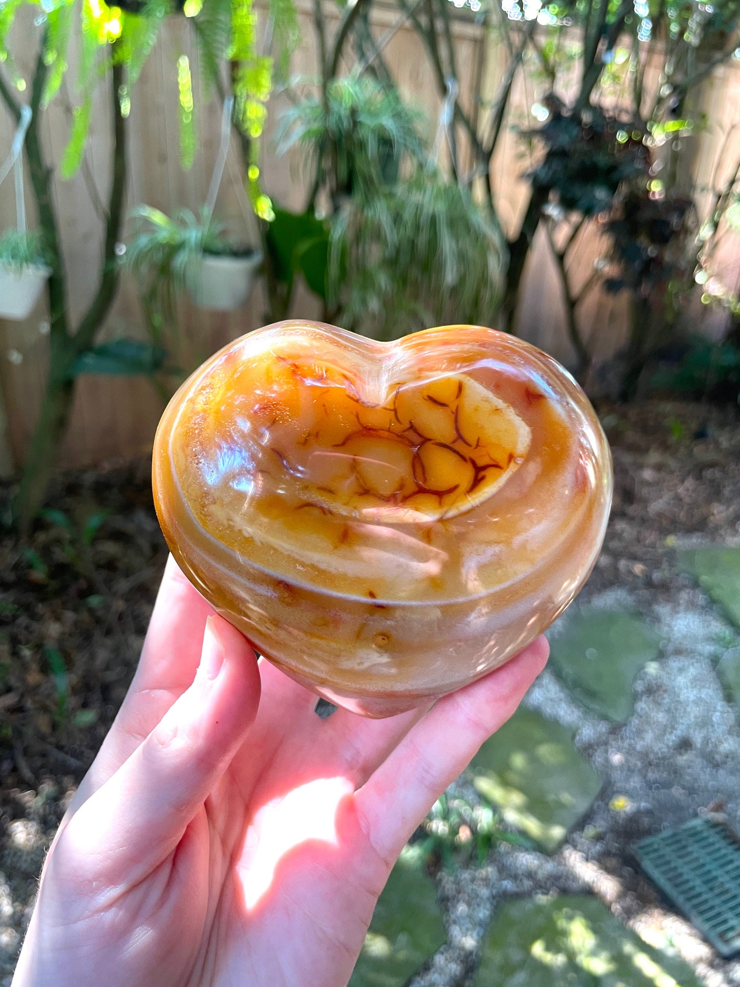 Large Carnelian Polished  Heart Stone Specimen 532g From Madagascar Mineral Crystal