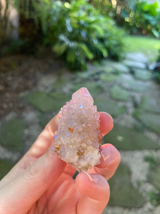 Rainbow Angel Aura Spirit Quartz Point Specimen31.9g From Mpumalanga South Africa Mineral Crystal