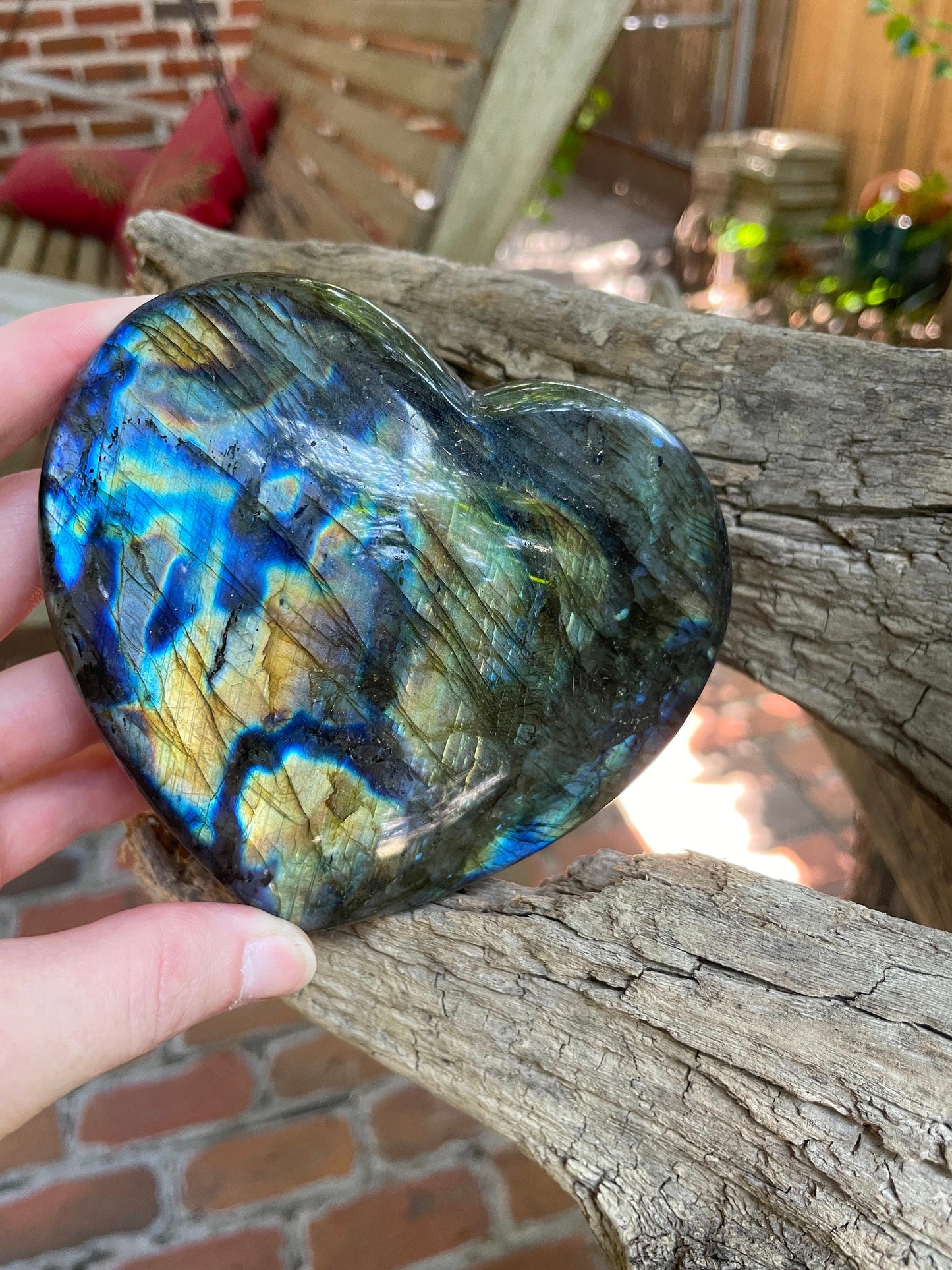 Lovely Large Polished Labradorite Heart 654g Specimen From Madagascar Lovely Flash