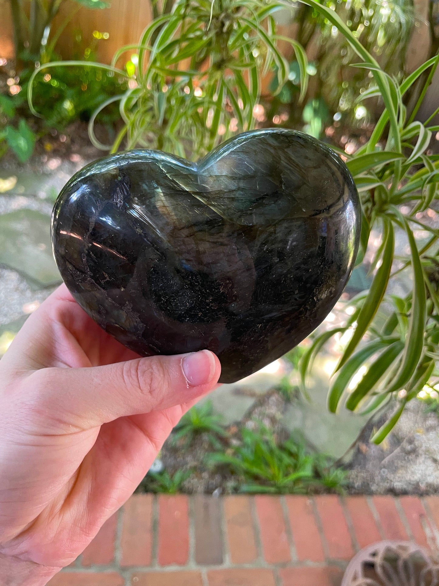 Lovely Large Polished Labradorite Heart 654g Specimen From Madagascar Lovely Flash