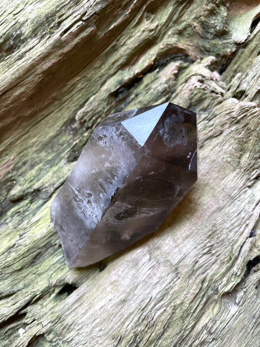 Smokey Phantom Quartz Point Specimen Polished Tip, Minas Gerias, Brazil. 322g, Specimen Mineral