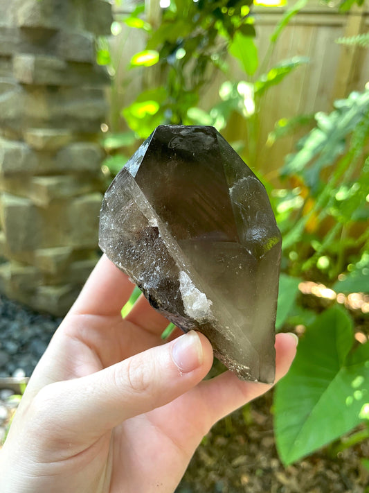 Smokey Phantom Quartz Point Specimen Polished Tip, Minas Gerias, Brazil. 322g, Specimen Mineral