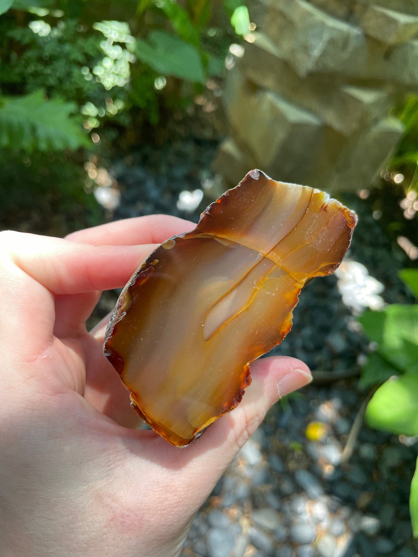 Beautiful Half Polished Cut Agate Specimen 228g From Brazil