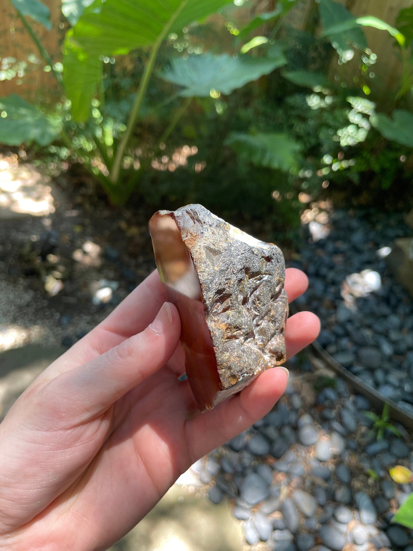 Beautiful Half Polished Cut Agate Specimen 228g From Brazil