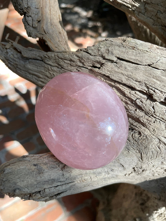 Polished Rose Quartz Palm Stone From Madagascar 212g Specimen Mineral Crystal