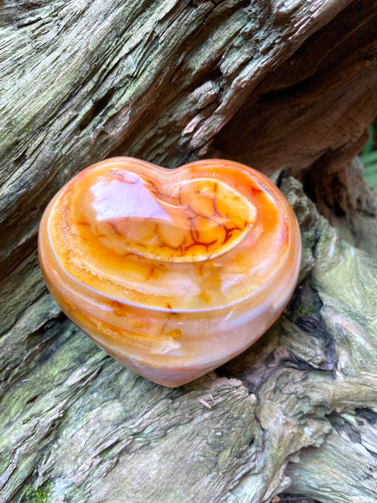 Large Carnelian Polished  Heart Stone Specimen 532g From Madagascar Mineral Crystal