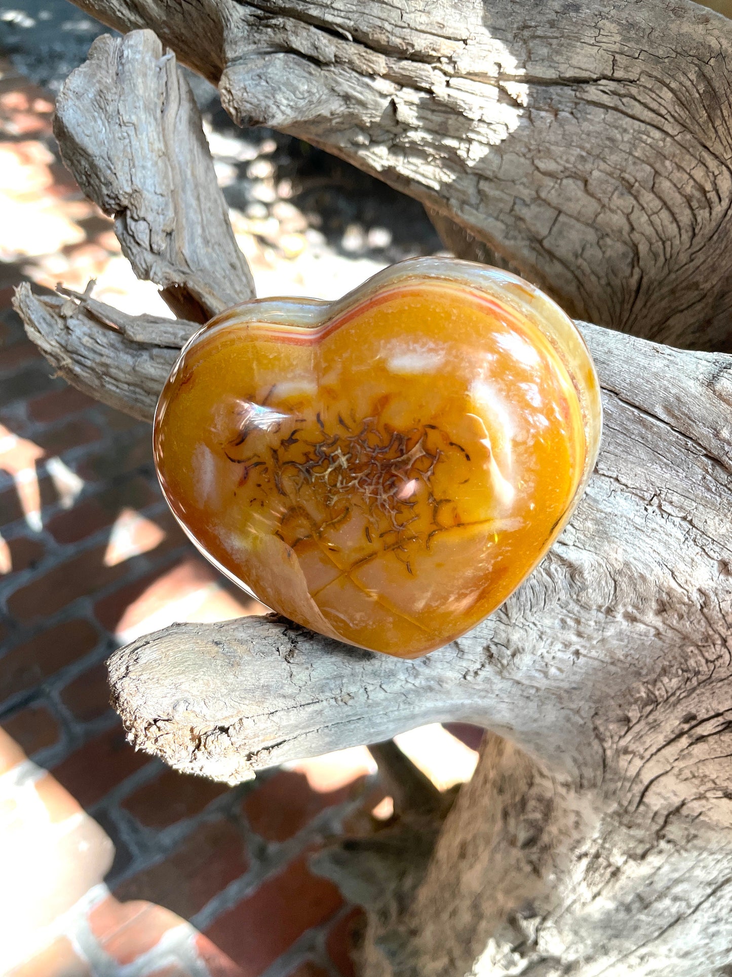 Large Carnelian Polished  Heart Stone Specimen 532g From Madagascar Mineral Crystal