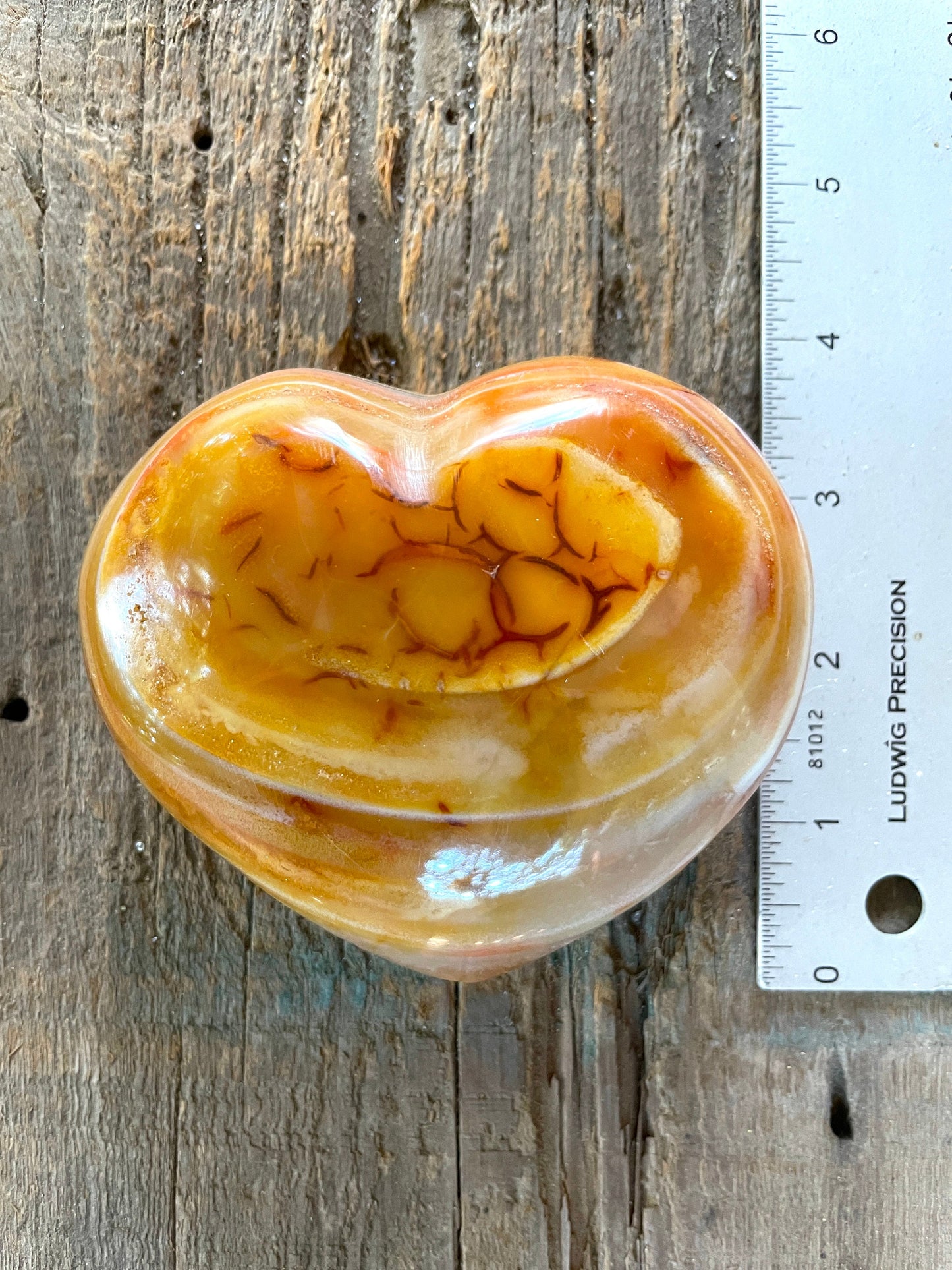 Large Carnelian Polished  Heart Stone Specimen 532g From Madagascar Mineral Crystal