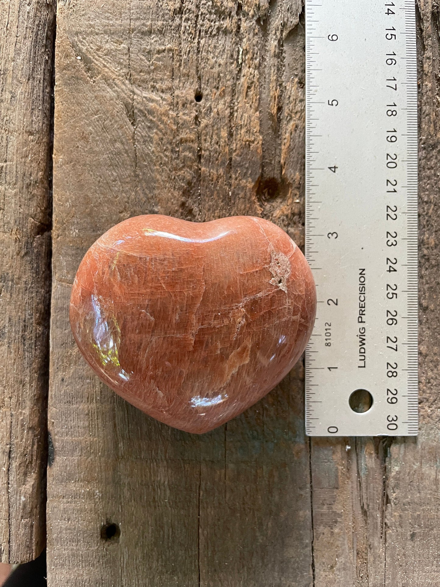 Peach Moonstone  Polished Heart 356g Specimen From Madagascar Minerals Crystals