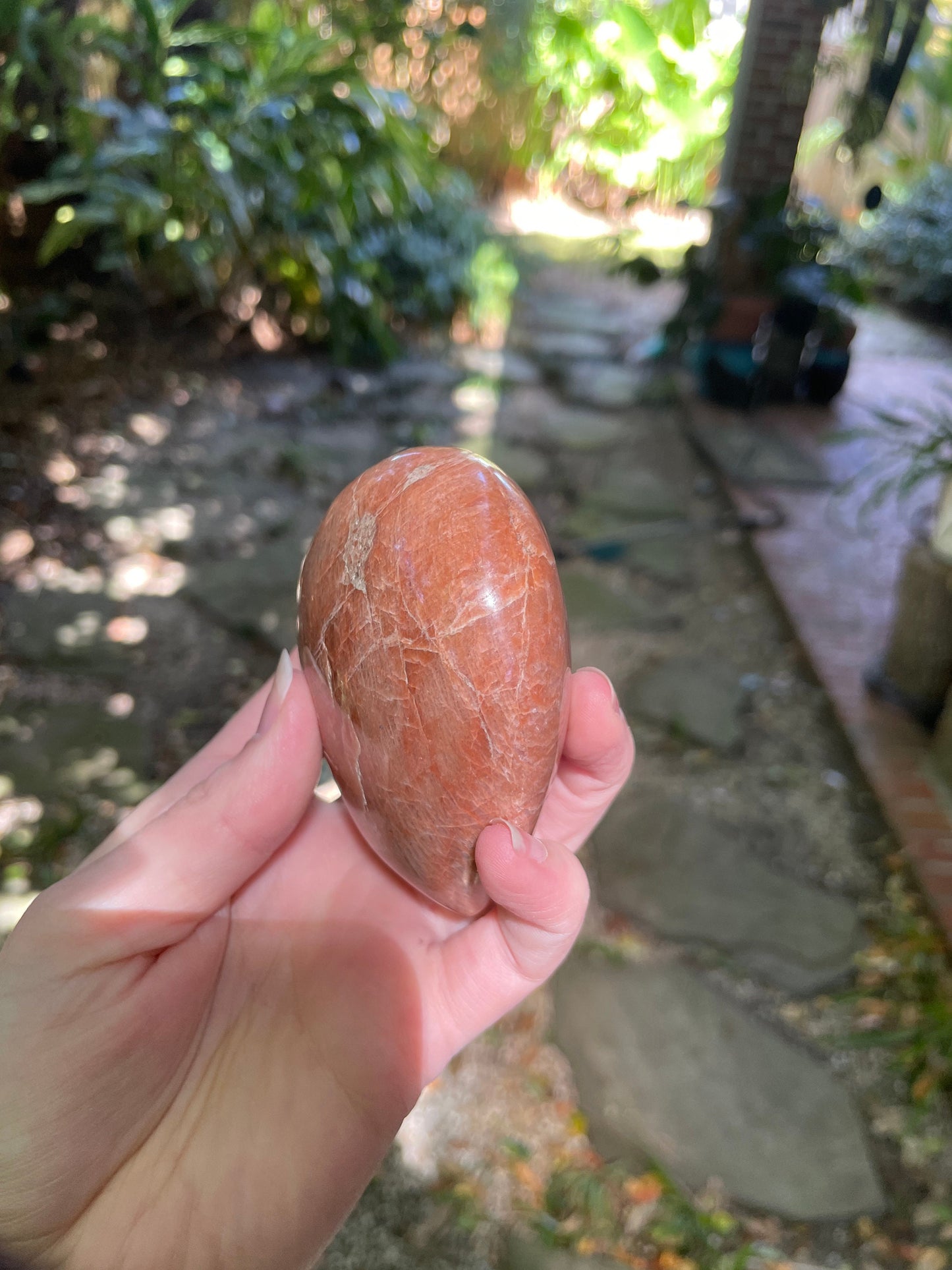 Peach Moonstone  Polished Heart 356g Specimen From Madagascar Minerals Crystals