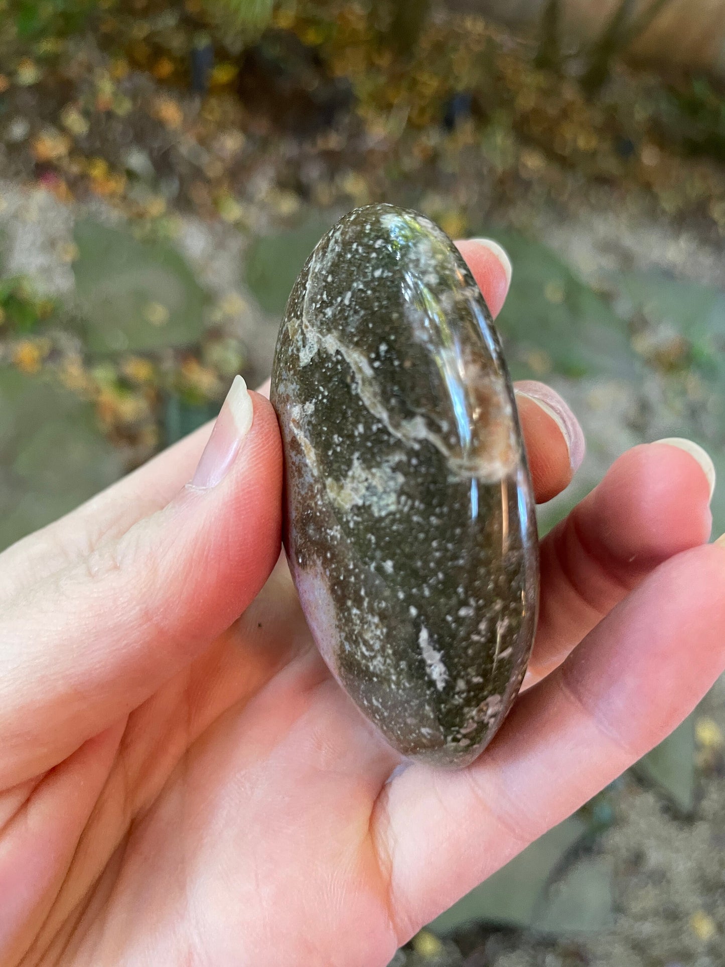 Beautiful Ocean Jasper Palm Stone 124.2g From Madagascar Specimen