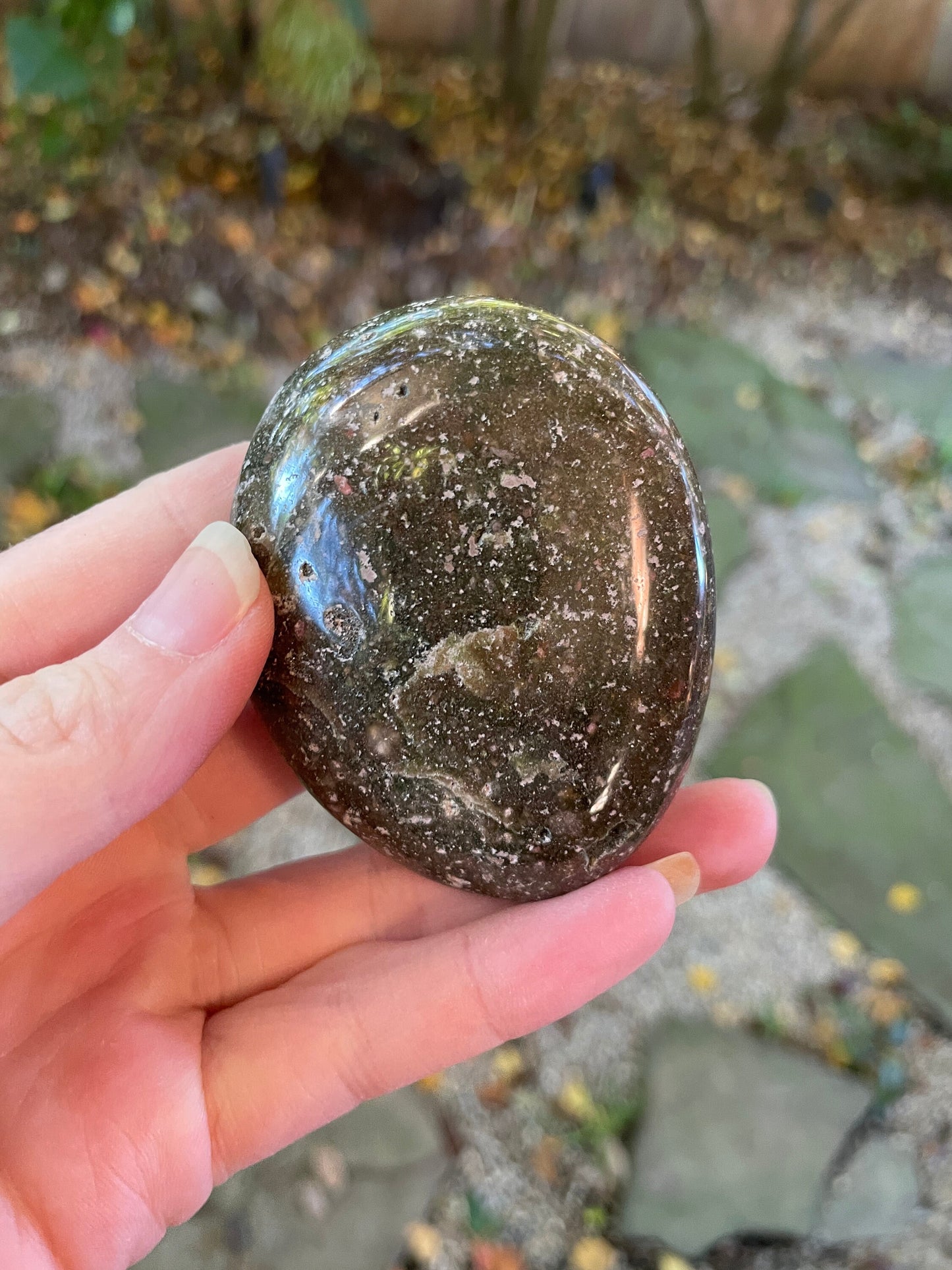 Beautiful Ocean Jasper Palm Stone 124.2g From Madagascar Specimen