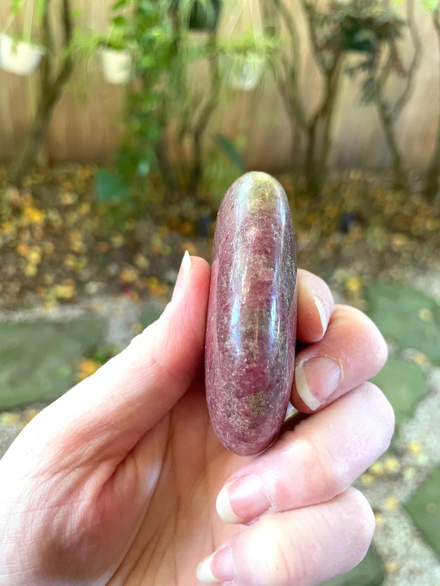 Beautiful Polished Palm Stone Rhodonite Specimen 153.7g From Madagascar Mineral Crystal