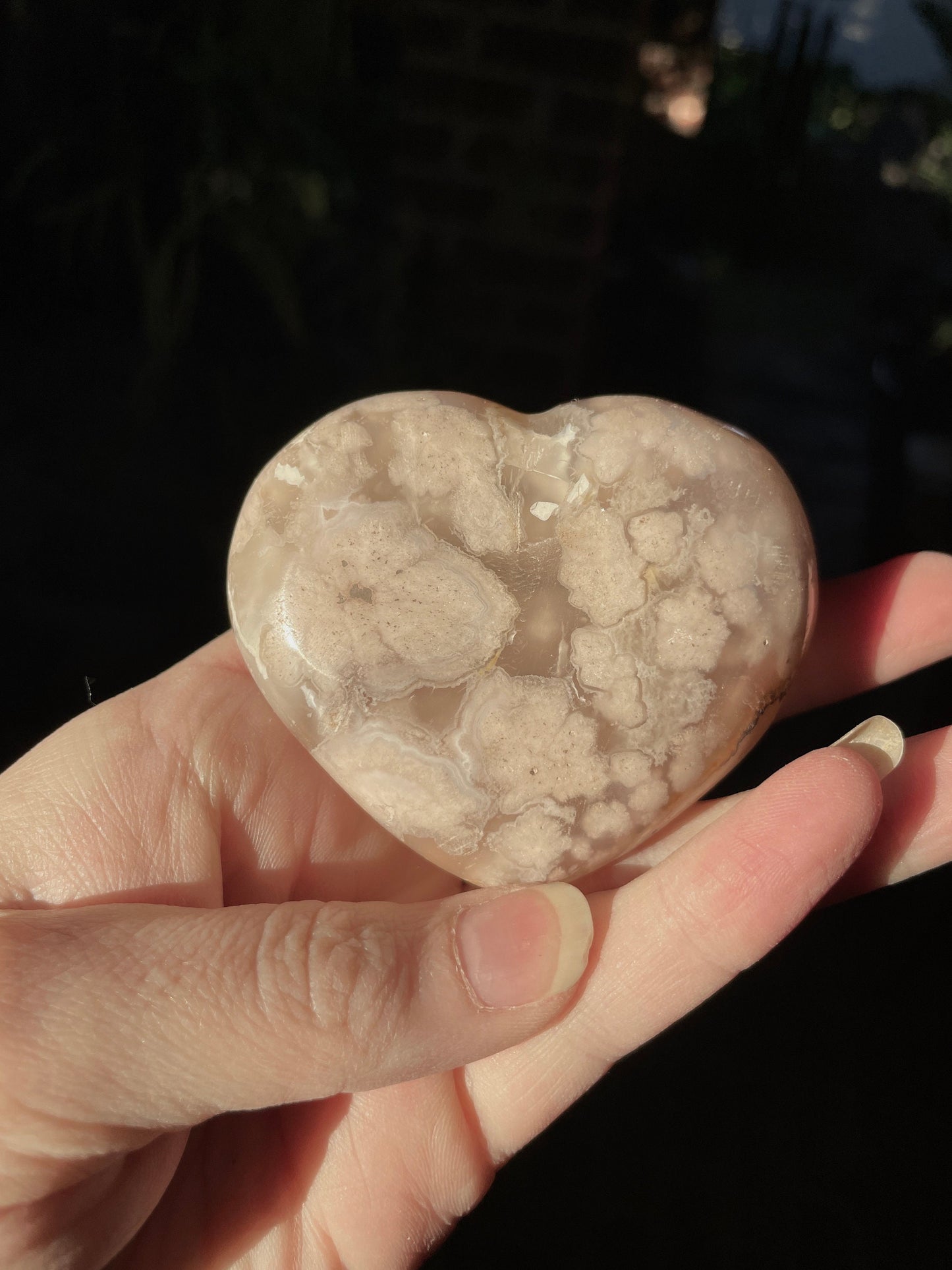 Flower Agate chalcedony Heart Stone Specimen 151.9g from Madagascar Mineral Crystal