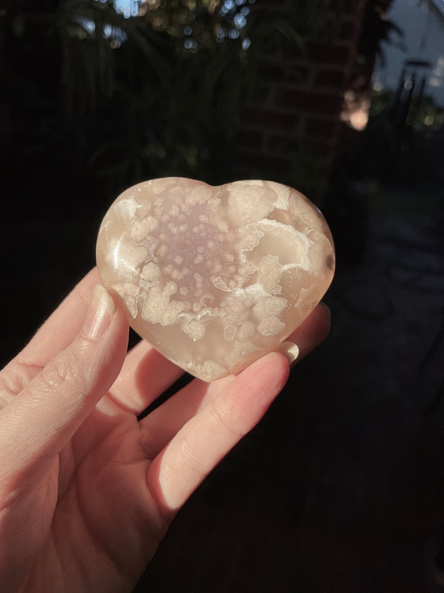 Flower Agate chalcedony Heart Stone Specimen 151.9g from Madagascar Mineral Crystal