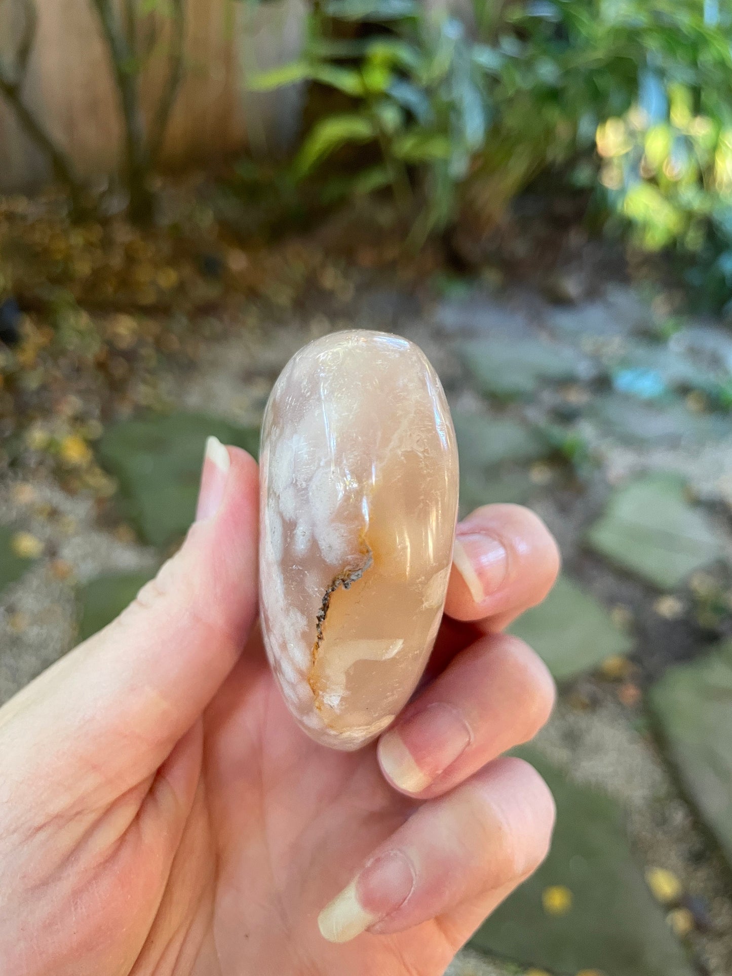 Flower Agate chalcedony Heart Stone Specimen 151.9g from Madagascar Mineral Crystal