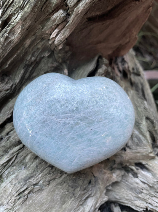 Medium Blue Polished Amazonite Heart 412g From Madagascar Mineral Crystal