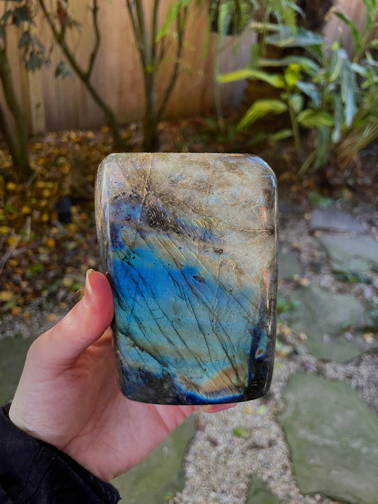 Polished Labradorite Freestanding Display Stone 1116g 2lb 7.4oz Specimen Great Flash Mineral Crystal