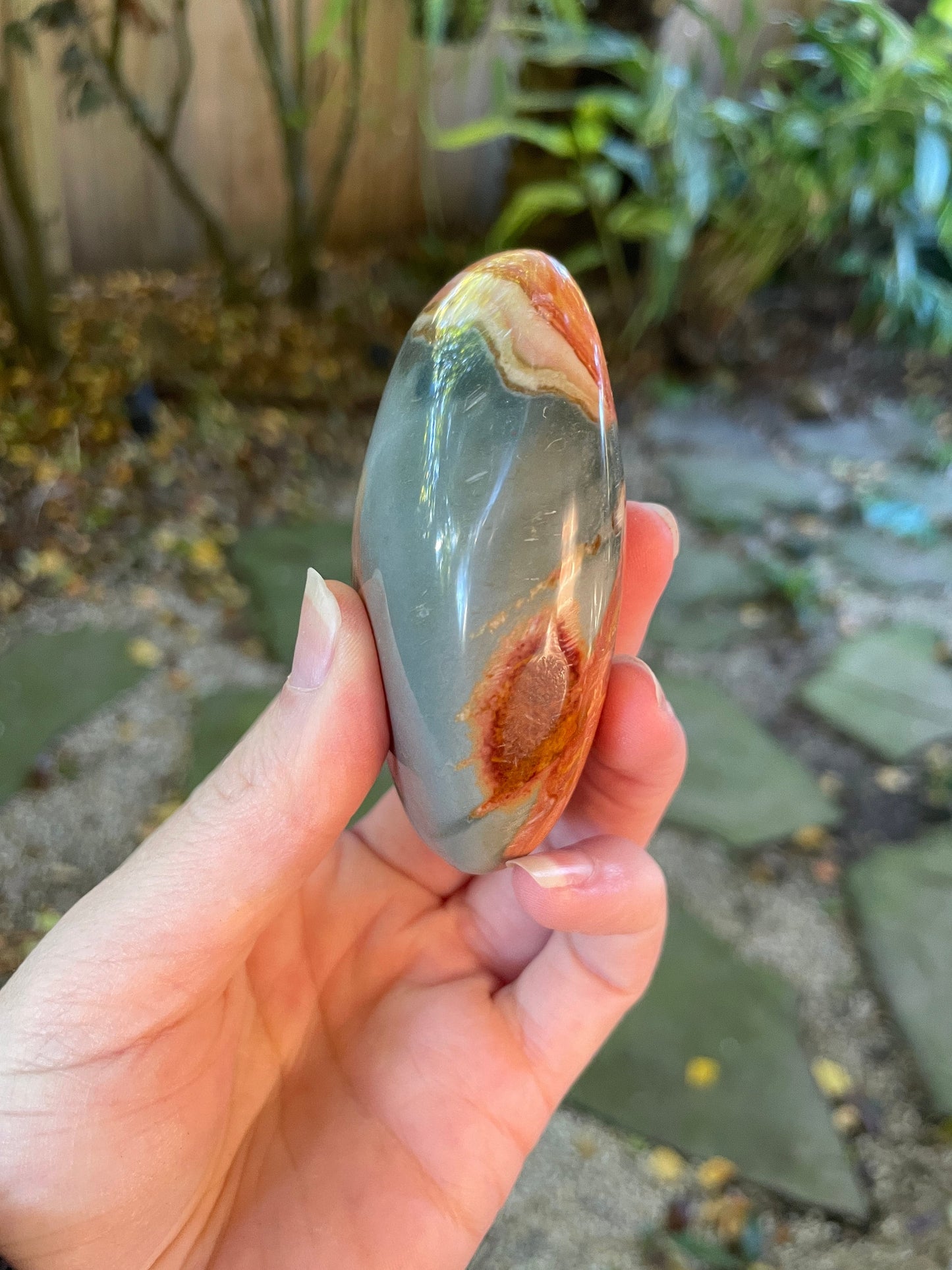 Polychrome Jasper Palm Stone Gallete Medium Specimen 167.5g From Madagascar Mineral Crystal