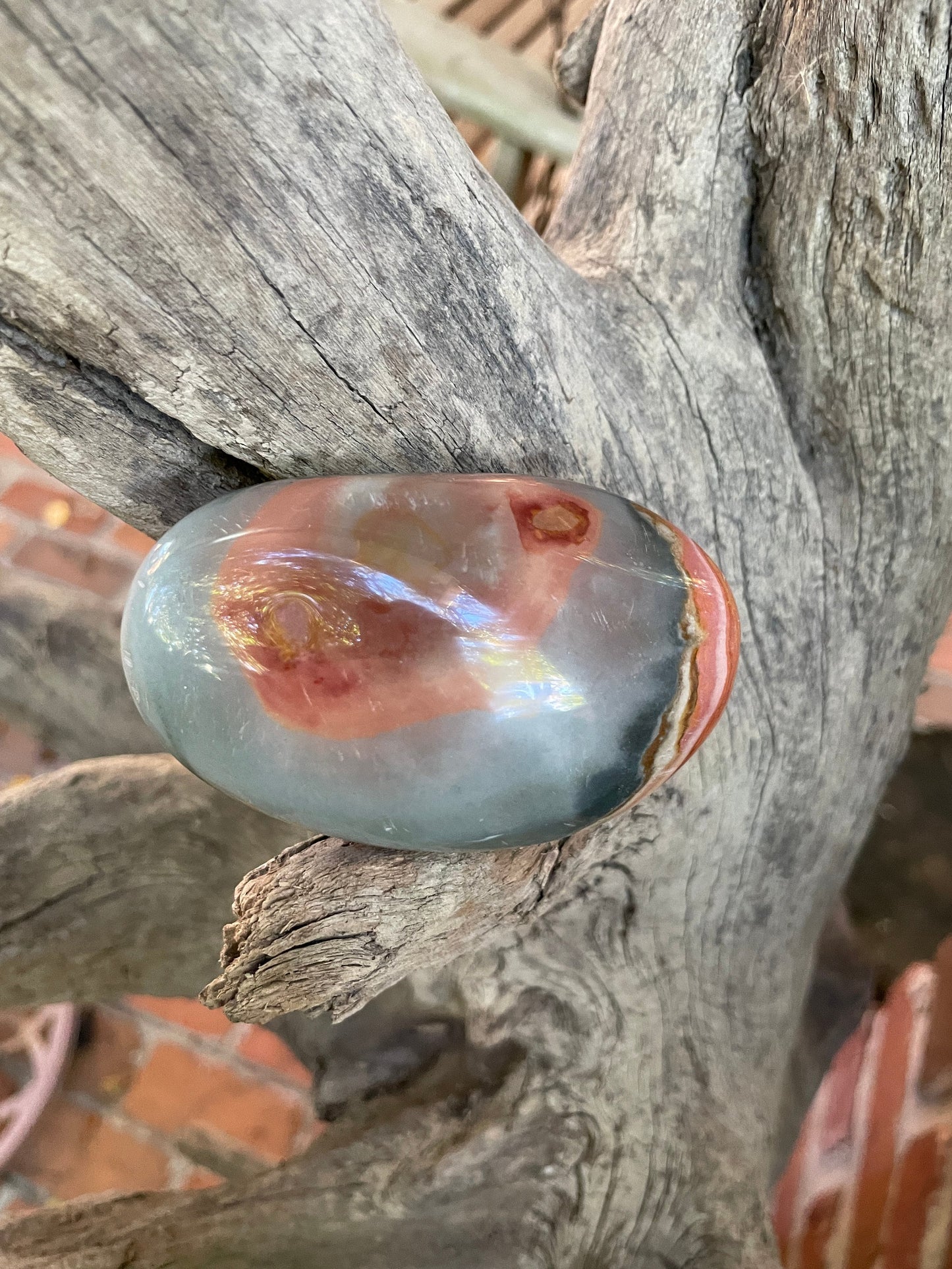 Polychrome Jasper Palm Stone Gallete Medium Specimen 167.5g From Madagascar Mineral Crystal