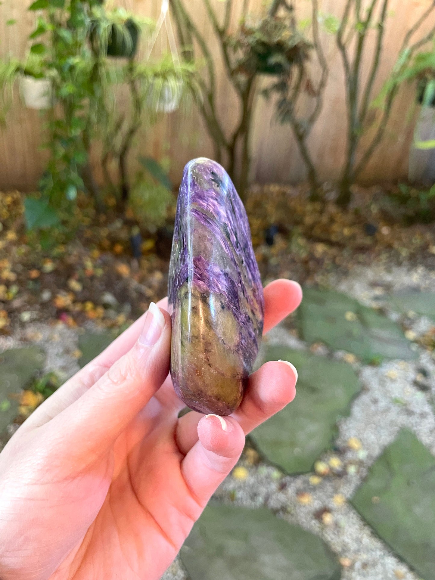 Rare Large Charoite Palm Stone Specimen 224.5g From Sakha Republic, Siberia, Russia Mineral