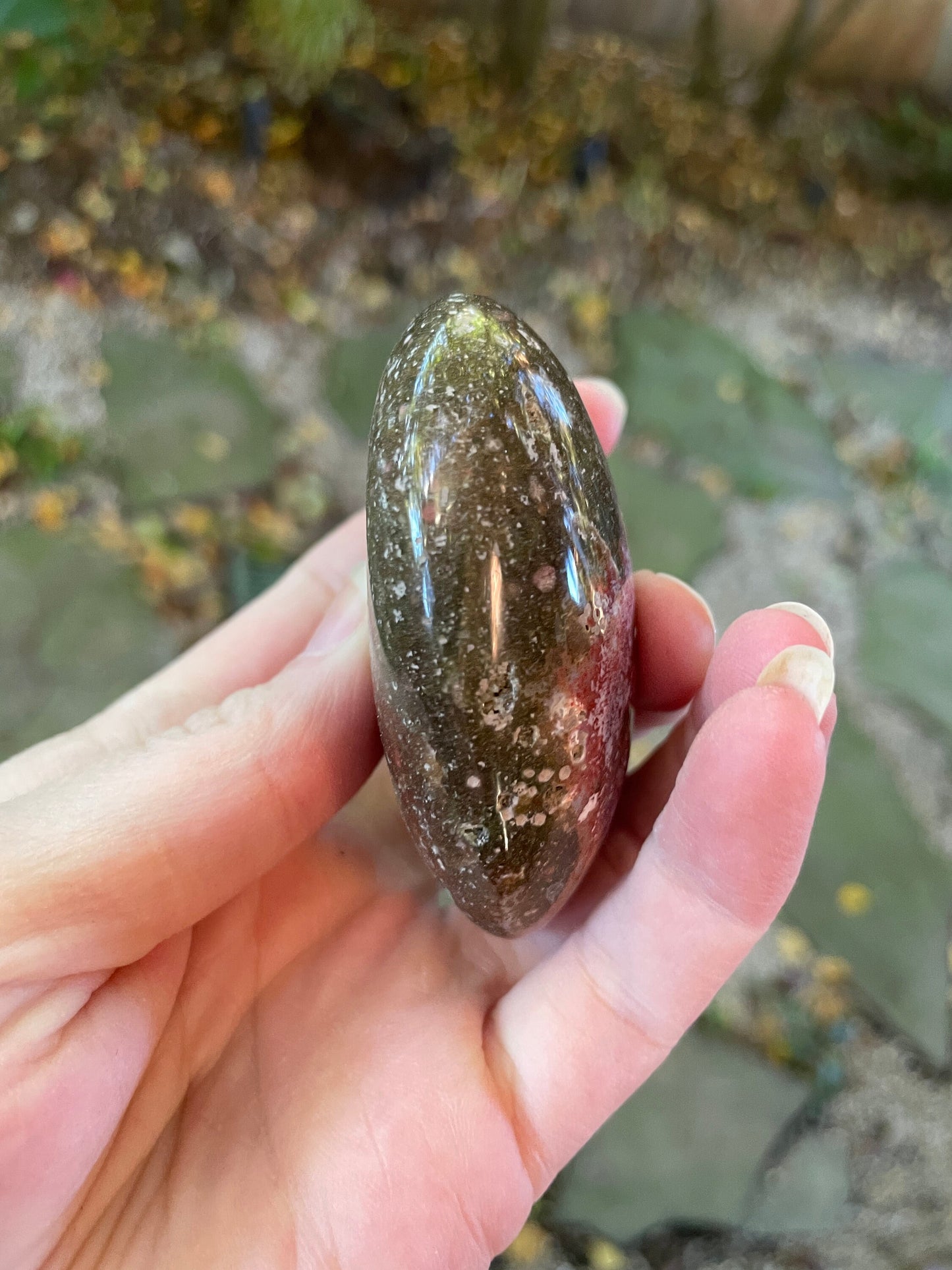 Beautiful Ocean Jasper Palm Stone 124.2g From Madagascar Specimen