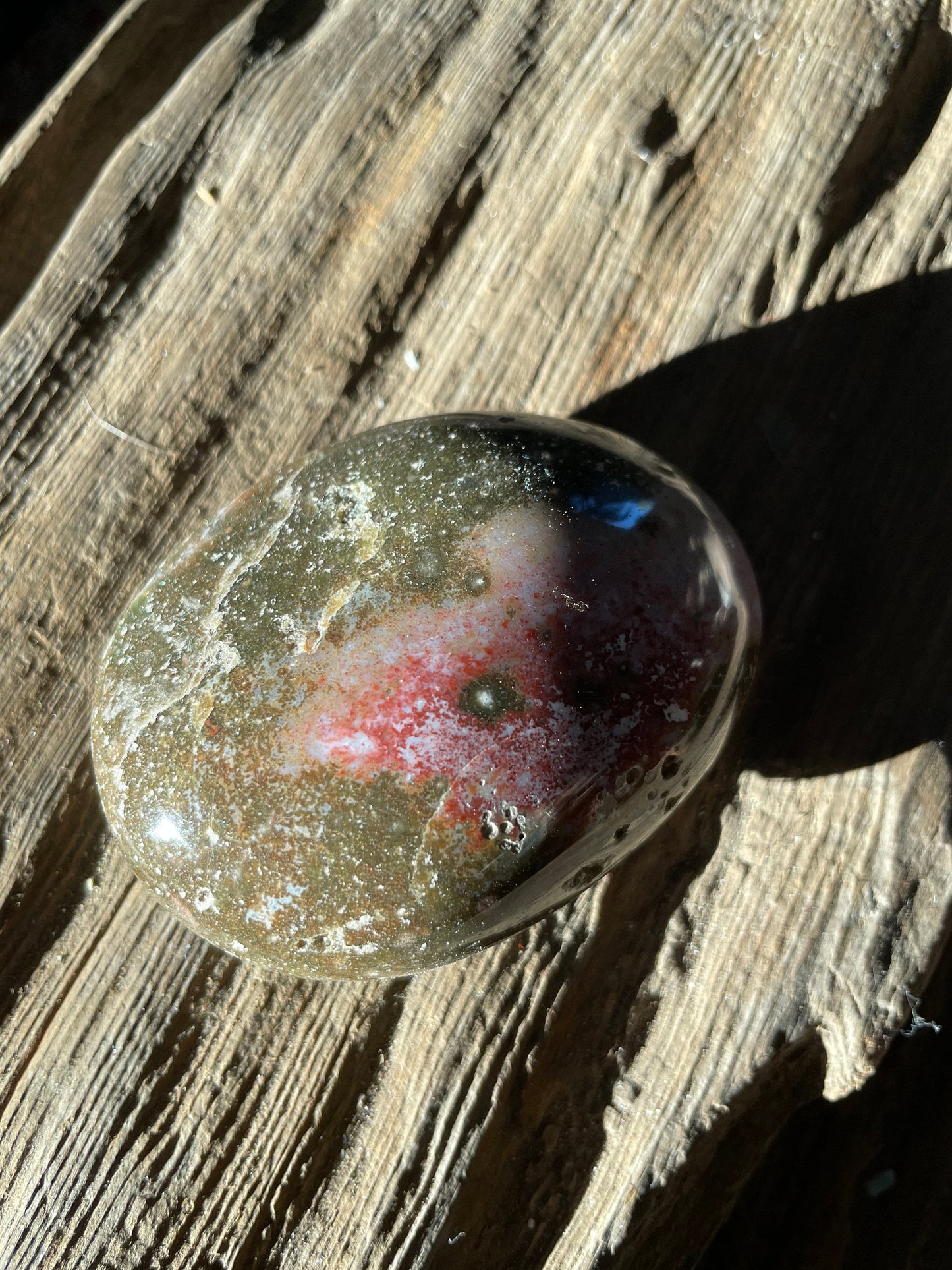 Beautiful Ocean Jasper Palm Stone 124.2g From Madagascar Specimen