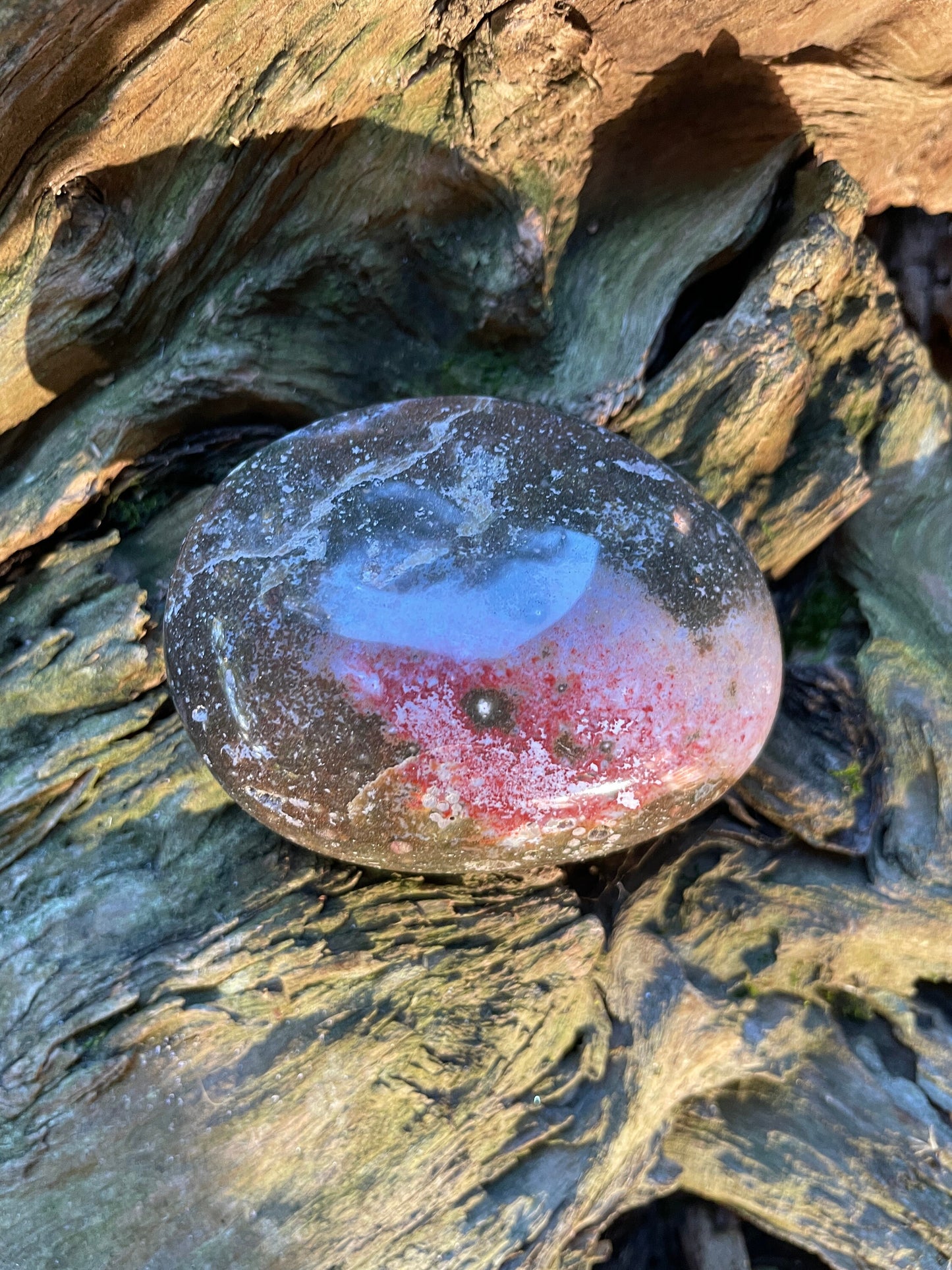 Beautiful Ocean Jasper Palm Stone 124.2g From Madagascar Specimen