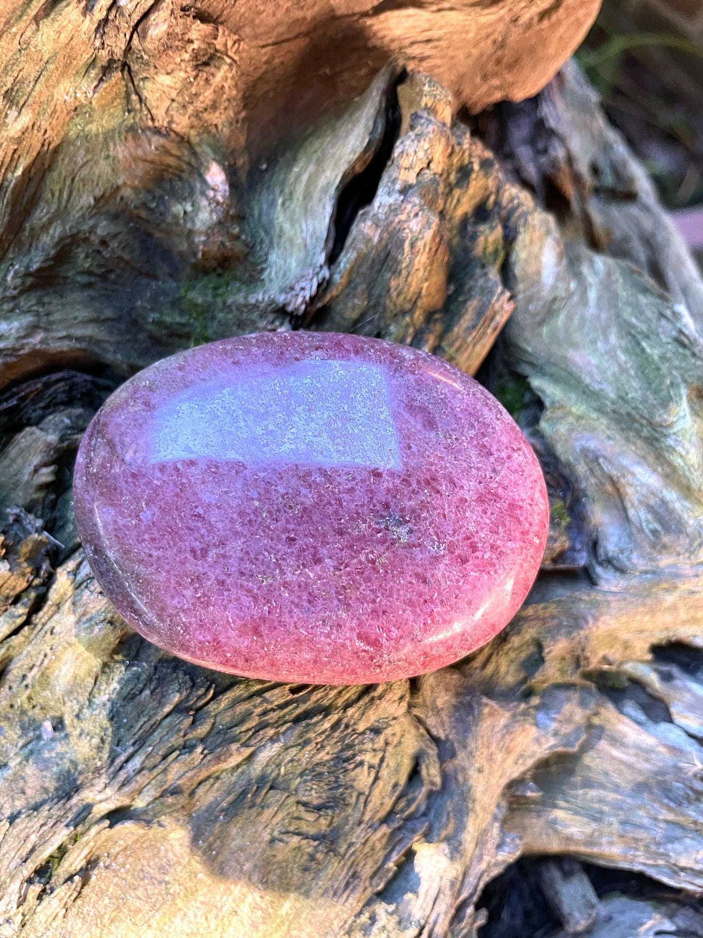 Beautiful Polished Palm Stone Rhodonite Specimen 153.7g From Madagascar Mineral Crystal