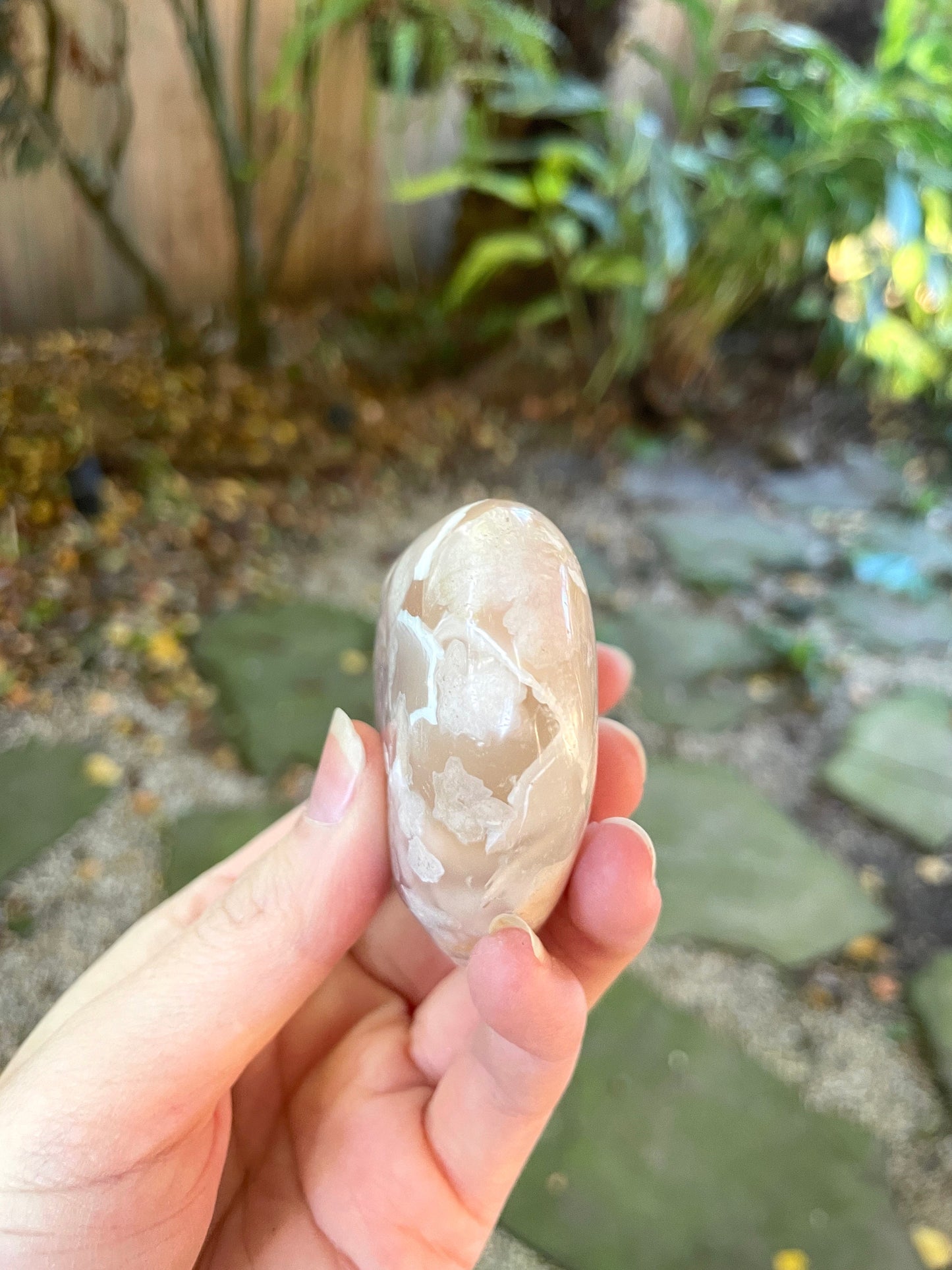 Flower Agate chalcedony Heart Stone Specimen 151.9g from Madagascar Mineral Crystal