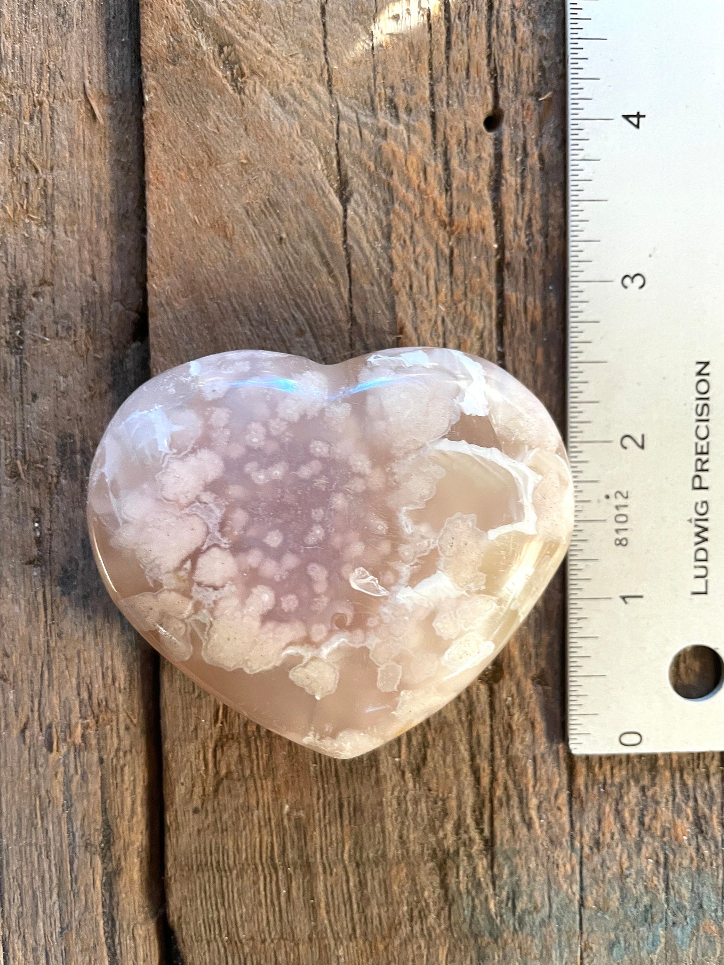 Flower Agate chalcedony Heart Stone Specimen 151.9g from Madagascar Mineral Crystal