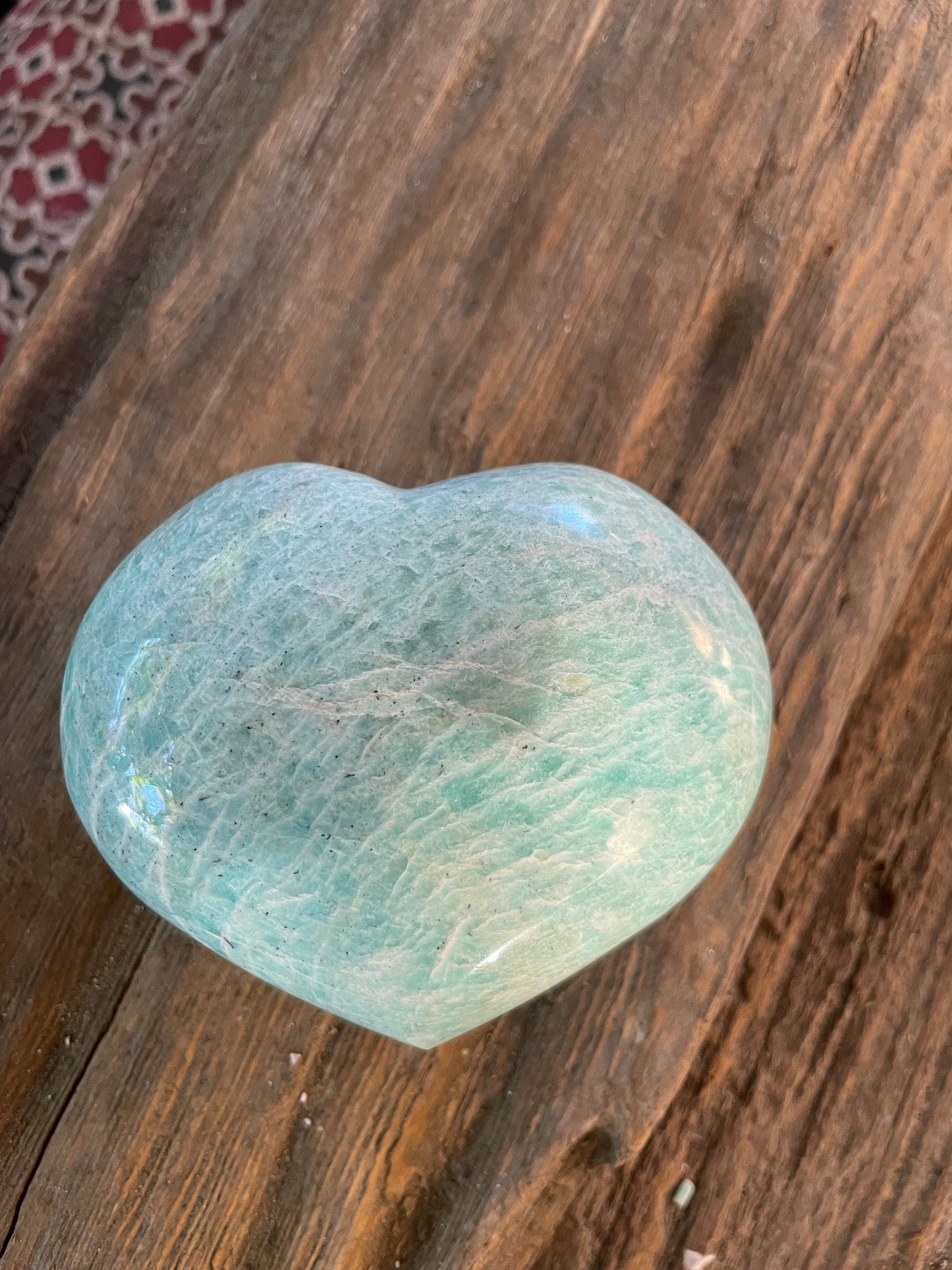 Medium Blue Polished Amazonite Heart 412g From Madagascar Mineral Crystal