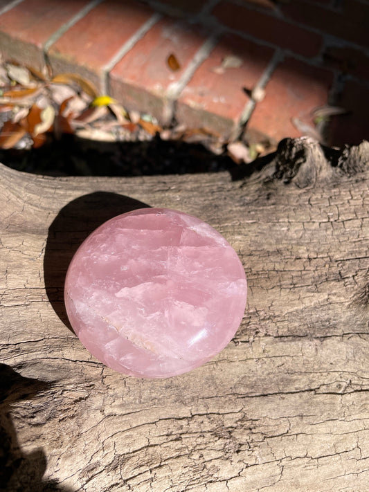 Polished Rose Quartz Palm Stone From Madagascar 224.8g Specimen